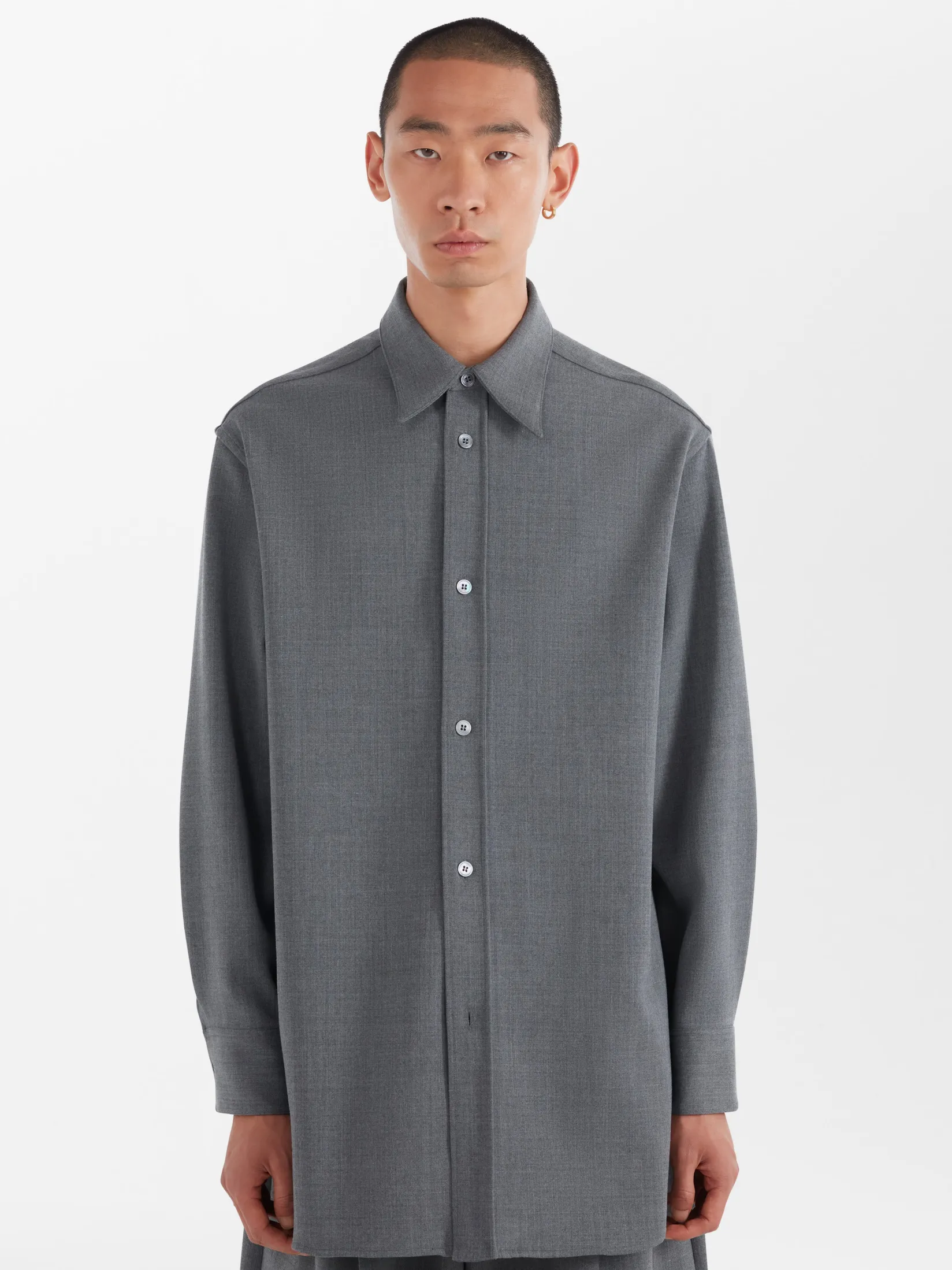 Best Studio Nicholson Akako Shirt Grey Marl