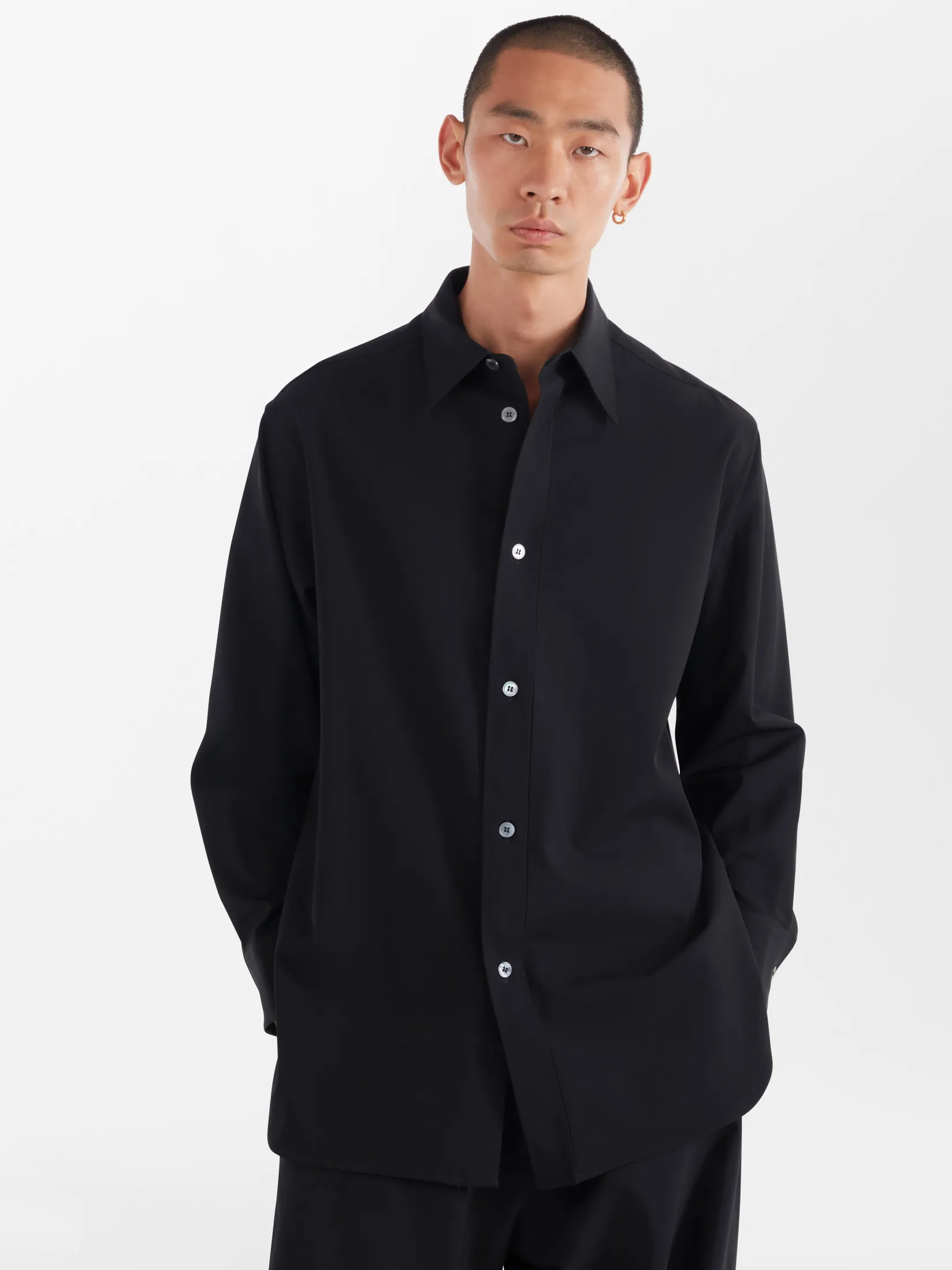 Best Studio Nicholson Akako Viscose Shirt Black