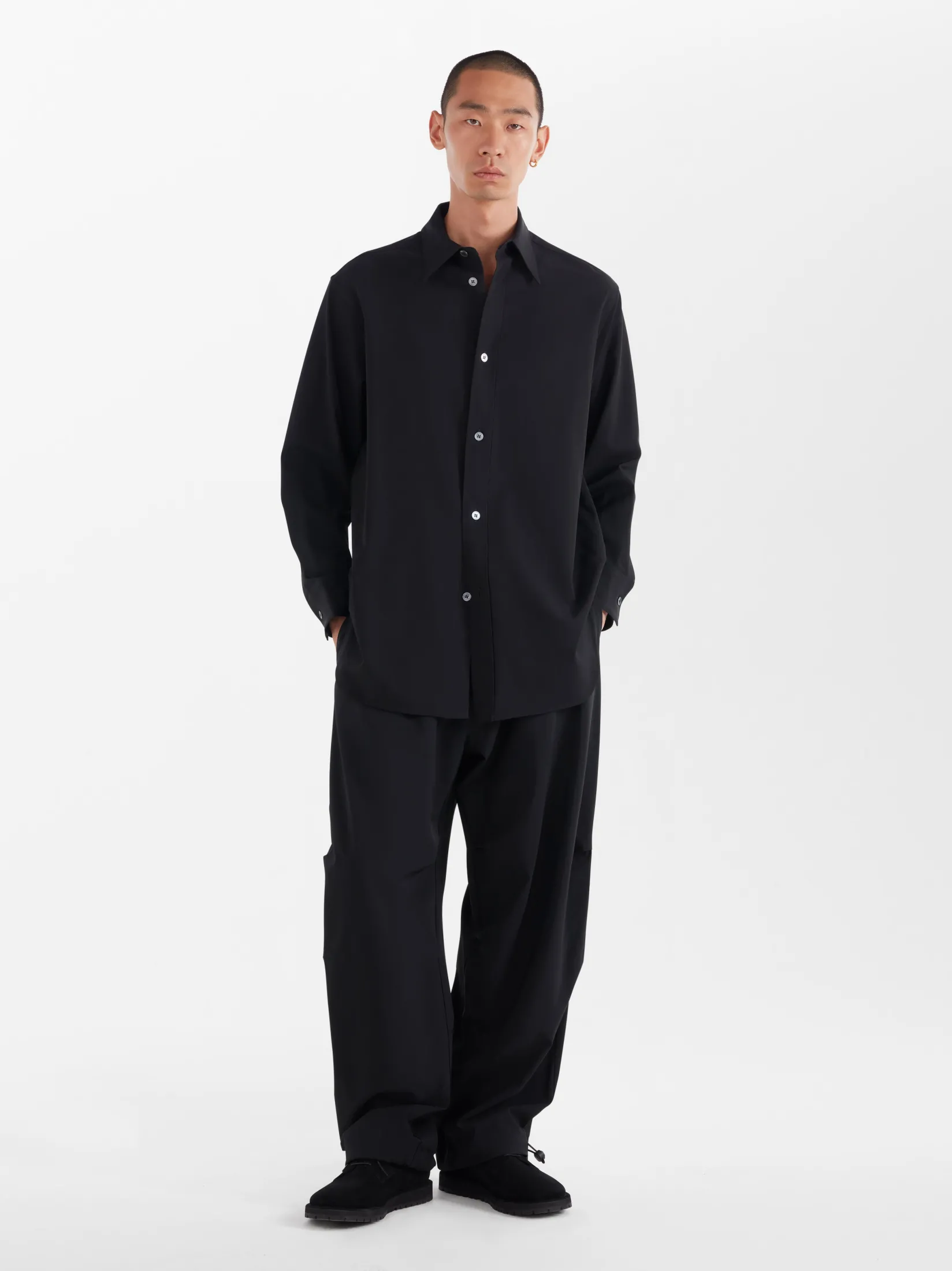 Best Studio Nicholson Akako Viscose Shirt Black