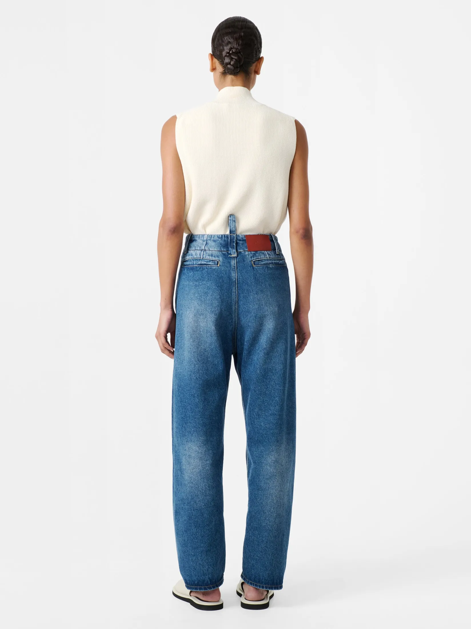 Online Studio Nicholson Akerman Denim Pant Worn Wash Indigo