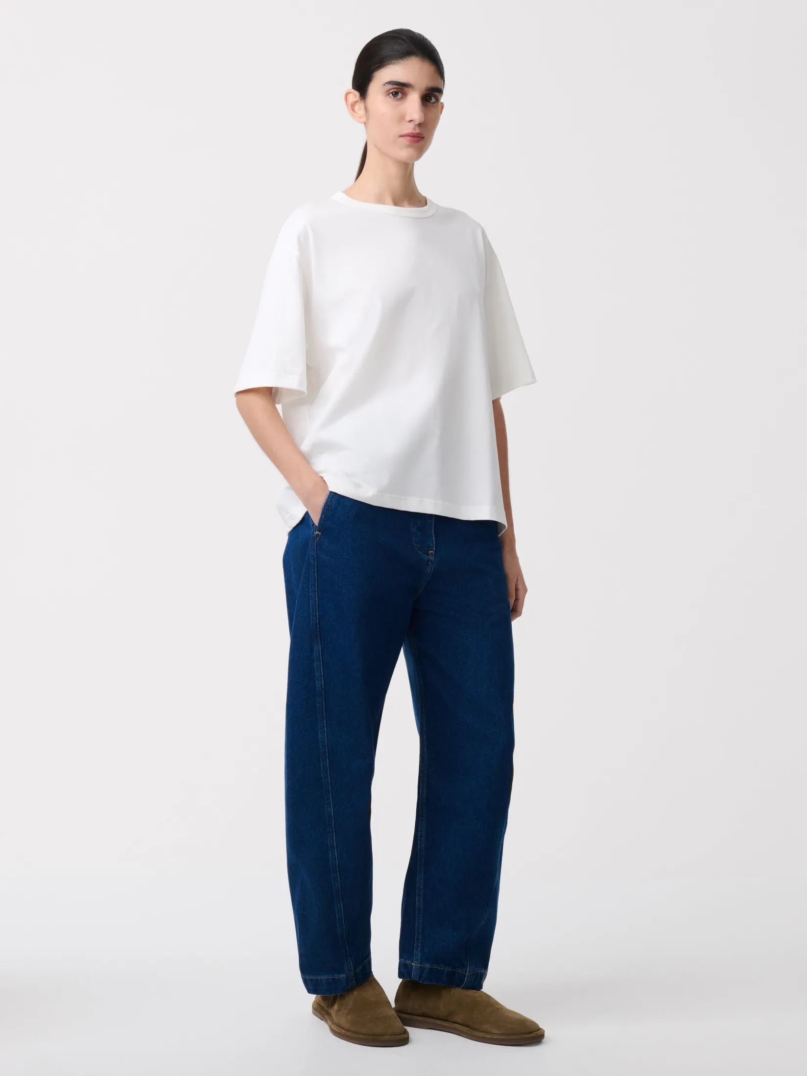 Clearance Studio Nicholson Akerman Washed Denim Pant Indigo