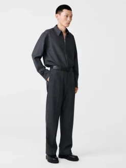 New Studio Nicholson Axia Tropical Wool Shirt Tarmac Grey