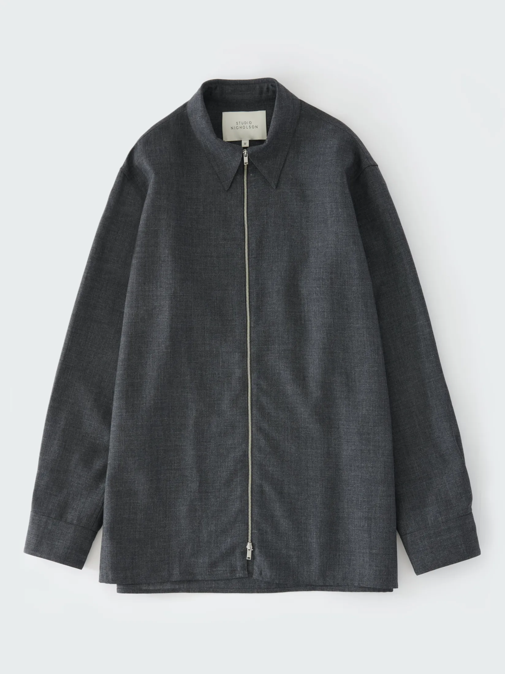 New Studio Nicholson Axia Tropical Wool Shirt Tarmac Grey