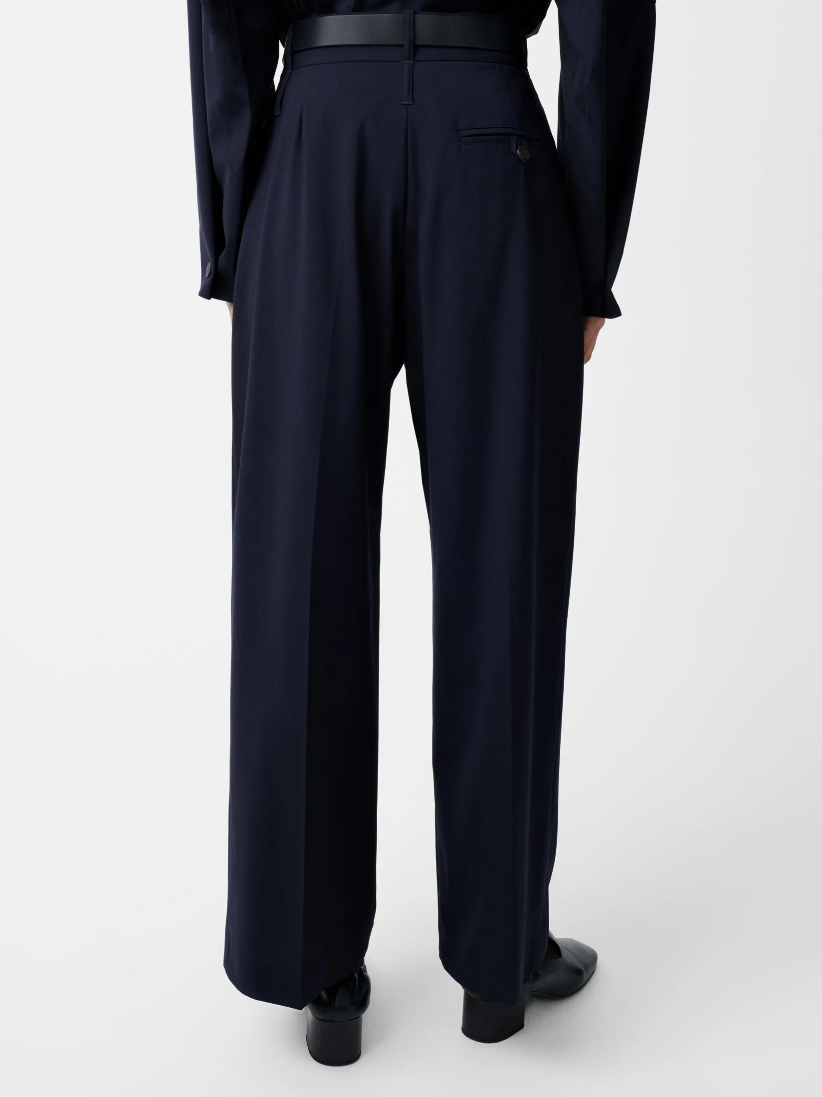 New Studio Nicholson Baier Tropical Wool Pant Darkest Navy