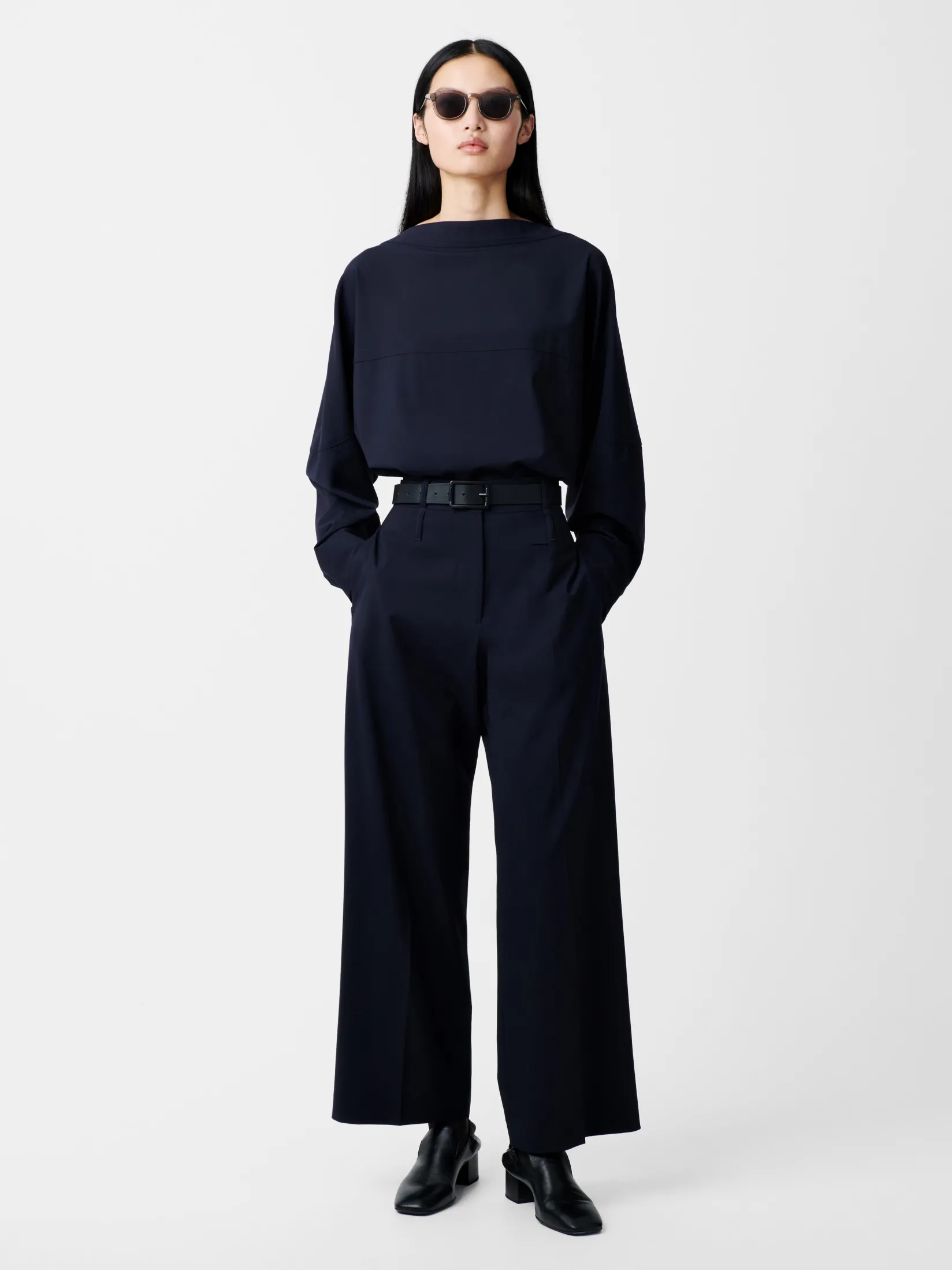 New Studio Nicholson Baier Tropical Wool Pant Darkest Navy