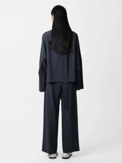 Outlet Studio Nicholson Baier Tropical Wool Pant Seal Blue