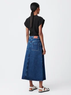 Online Studio Nicholson Baringo Denim Skirt Indigo Wash