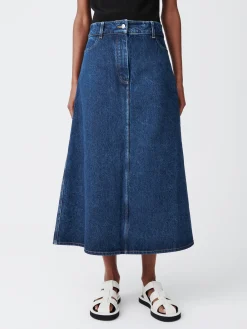 Online Studio Nicholson Baringo Denim Skirt Indigo Wash