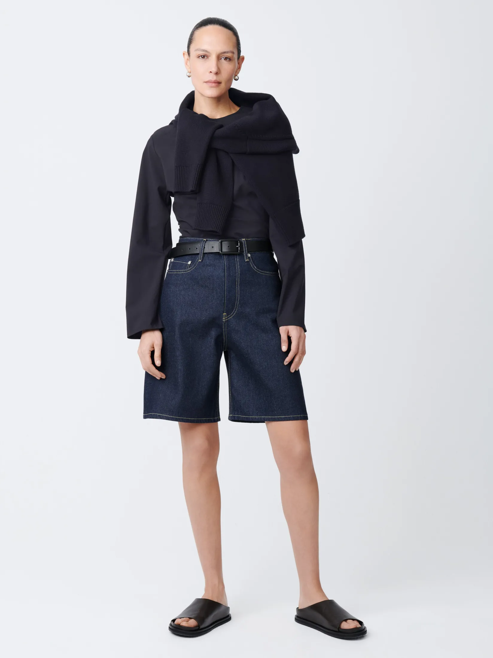 Discount Studio Nicholson Bode Denim Short Raw Indigo