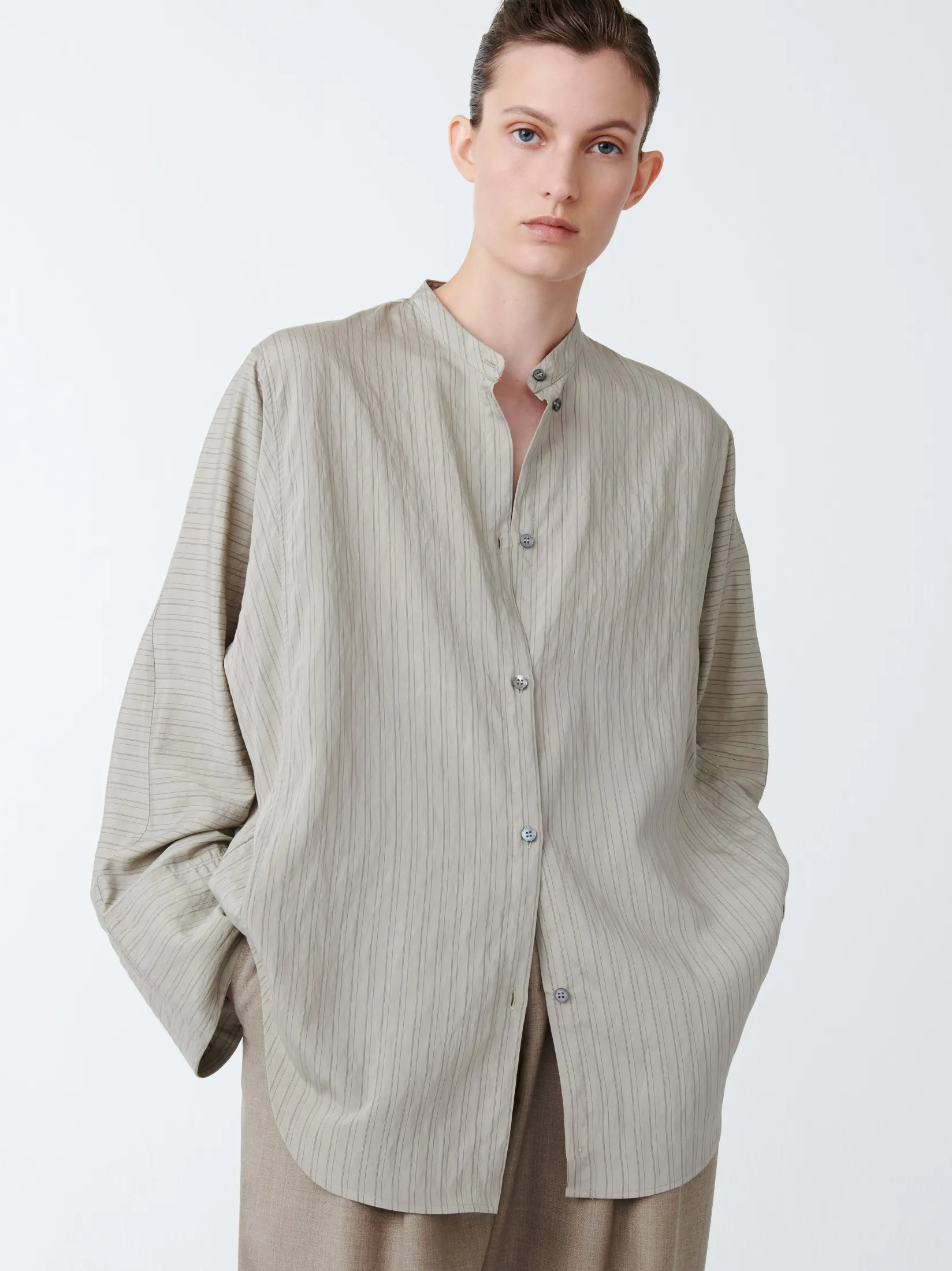 Hot Studio Nicholson Bonsho Shirt Pebble / Black Stripe