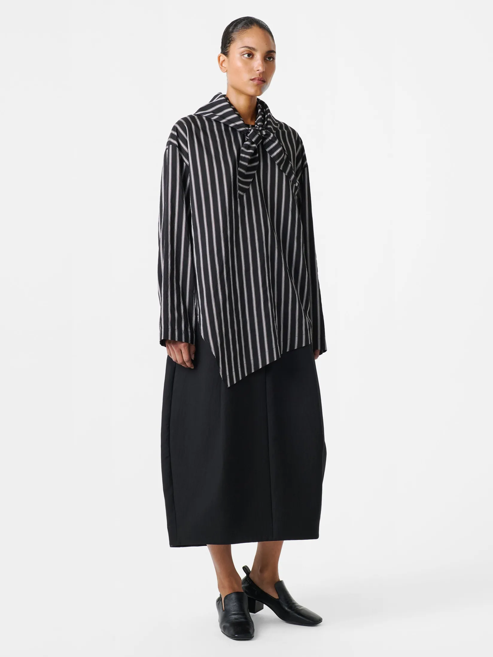 Fashion Studio Nicholson Bute Stripe Top Darkest Navy Stripe