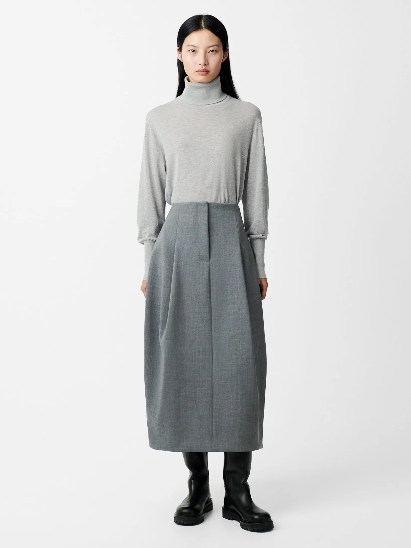 Outlet Studio Nicholson Carson Viscose Skirt Grey Marl