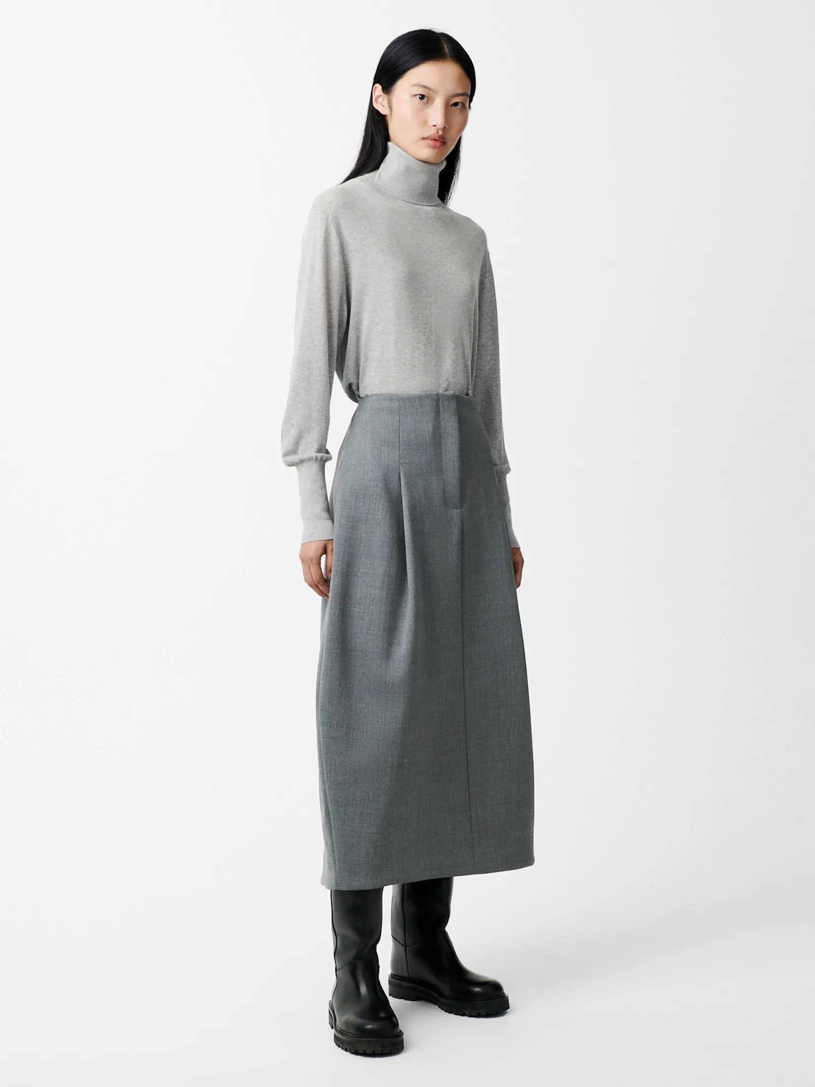 Outlet Studio Nicholson Carson Viscose Skirt Grey Marl