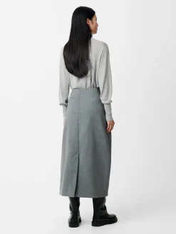 Outlet Studio Nicholson Carson Viscose Skirt Grey Marl