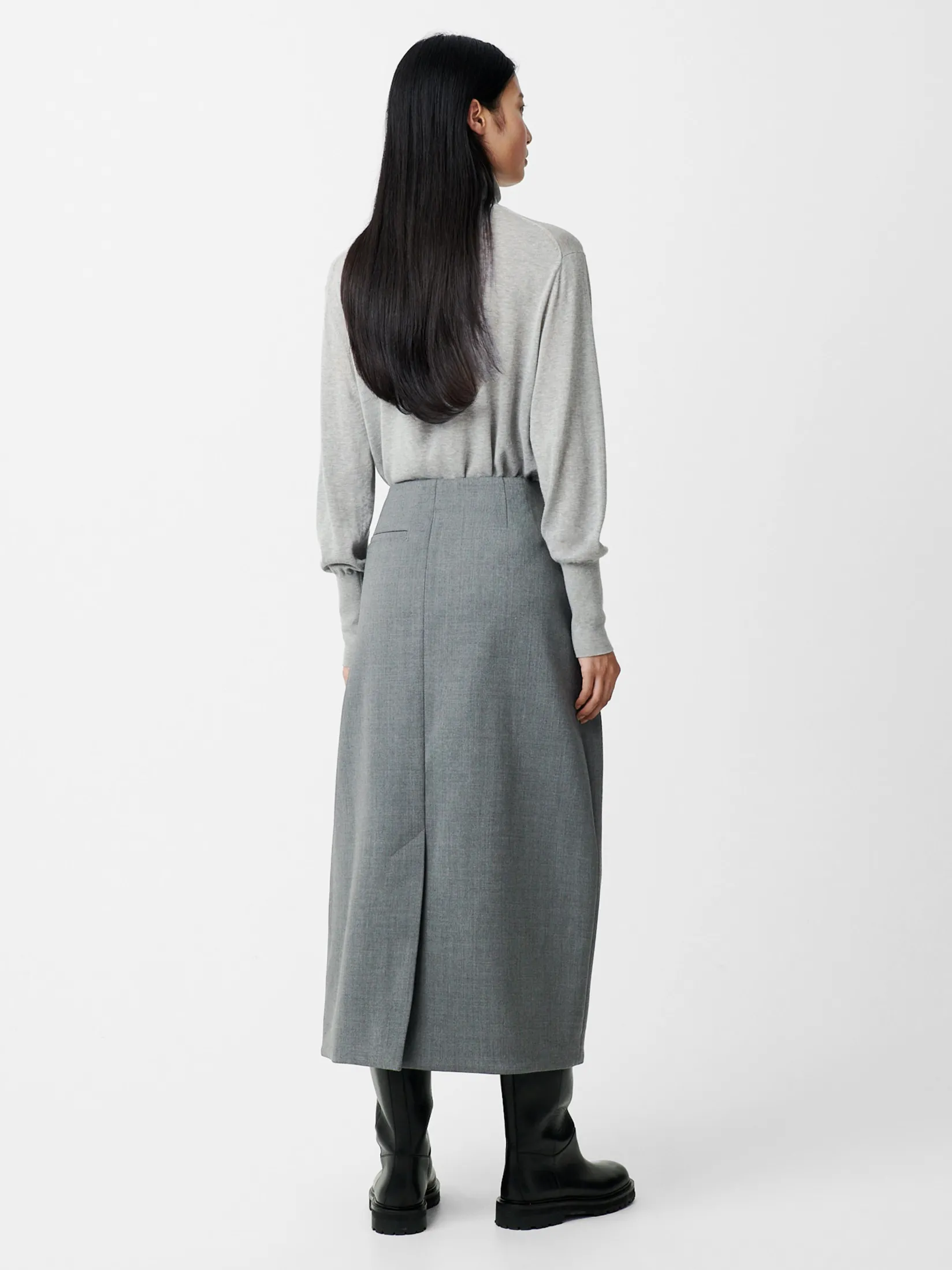 Outlet Studio Nicholson Carson Viscose Skirt Grey Marl