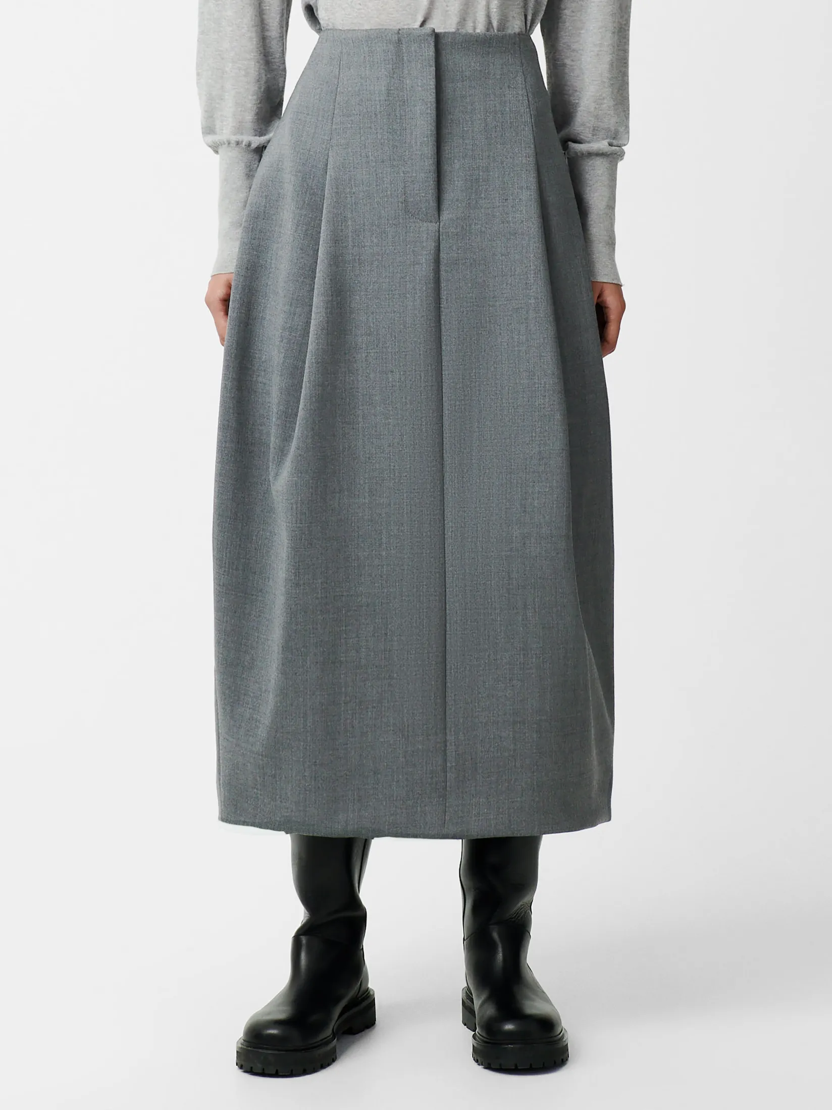 Outlet Studio Nicholson Carson Viscose Skirt Grey Marl