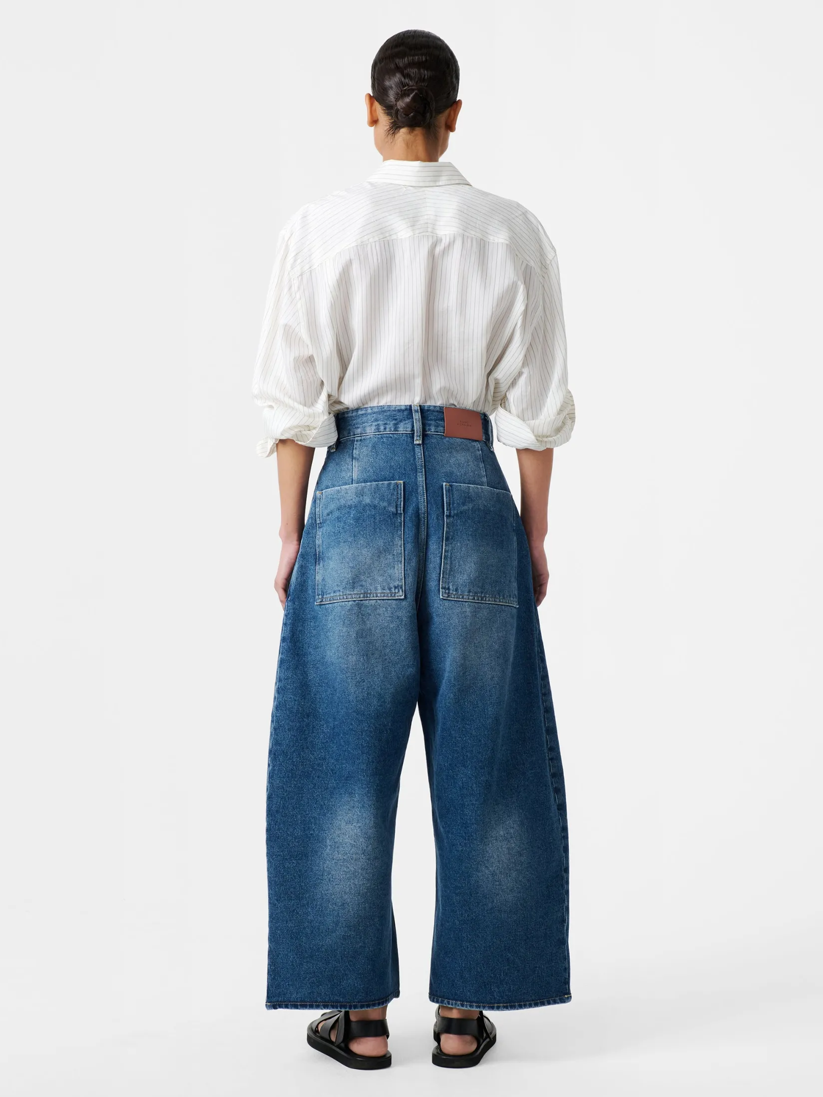 Discount Studio Nicholson Chalco Denim Pant Worn Wash Indigo