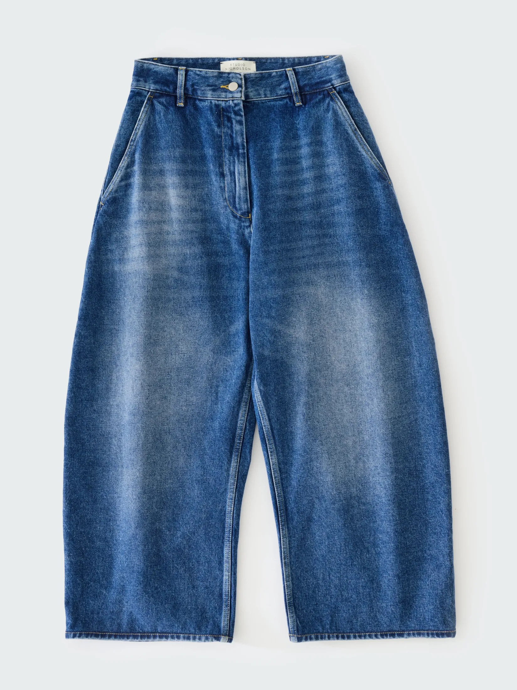 Discount Studio Nicholson Chalco Denim Pant Worn Wash Indigo