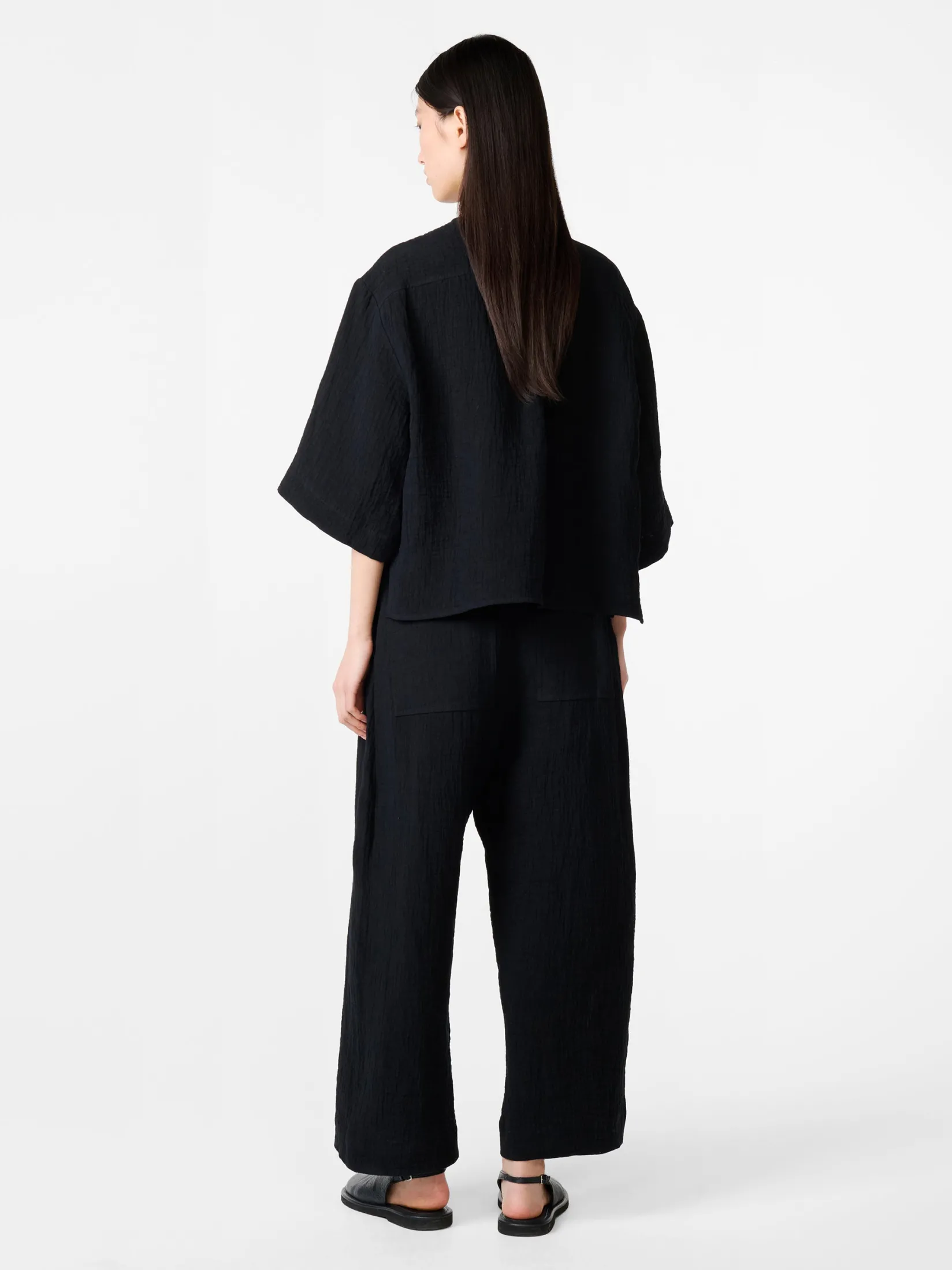Hot Studio Nicholson Chalco Linen Pant Darkest Navy