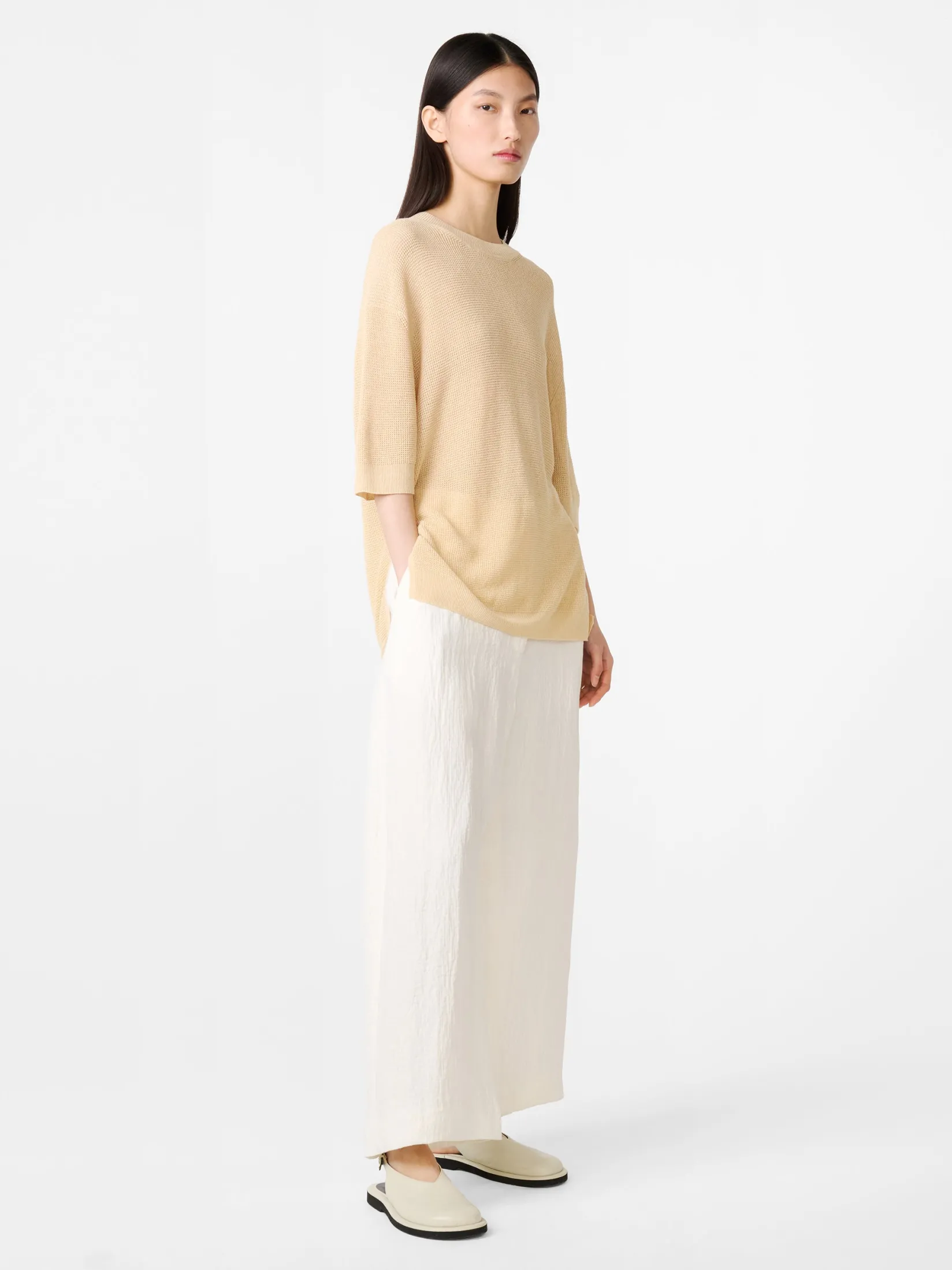 Best Studio Nicholson Chalco Linen Pant Parchment
