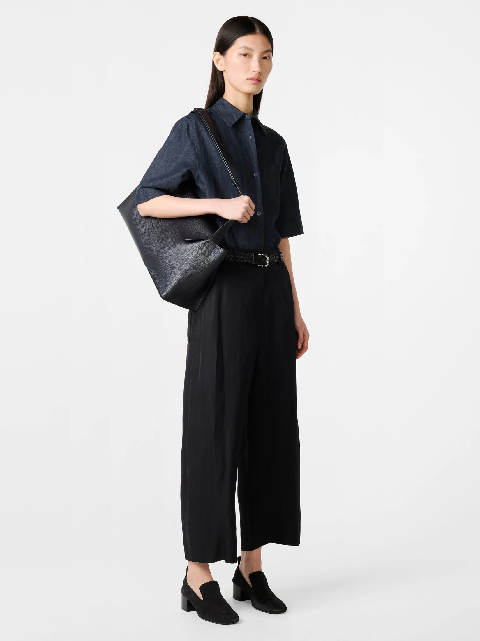 Sale Studio Nicholson Chalco Linen Pant Black