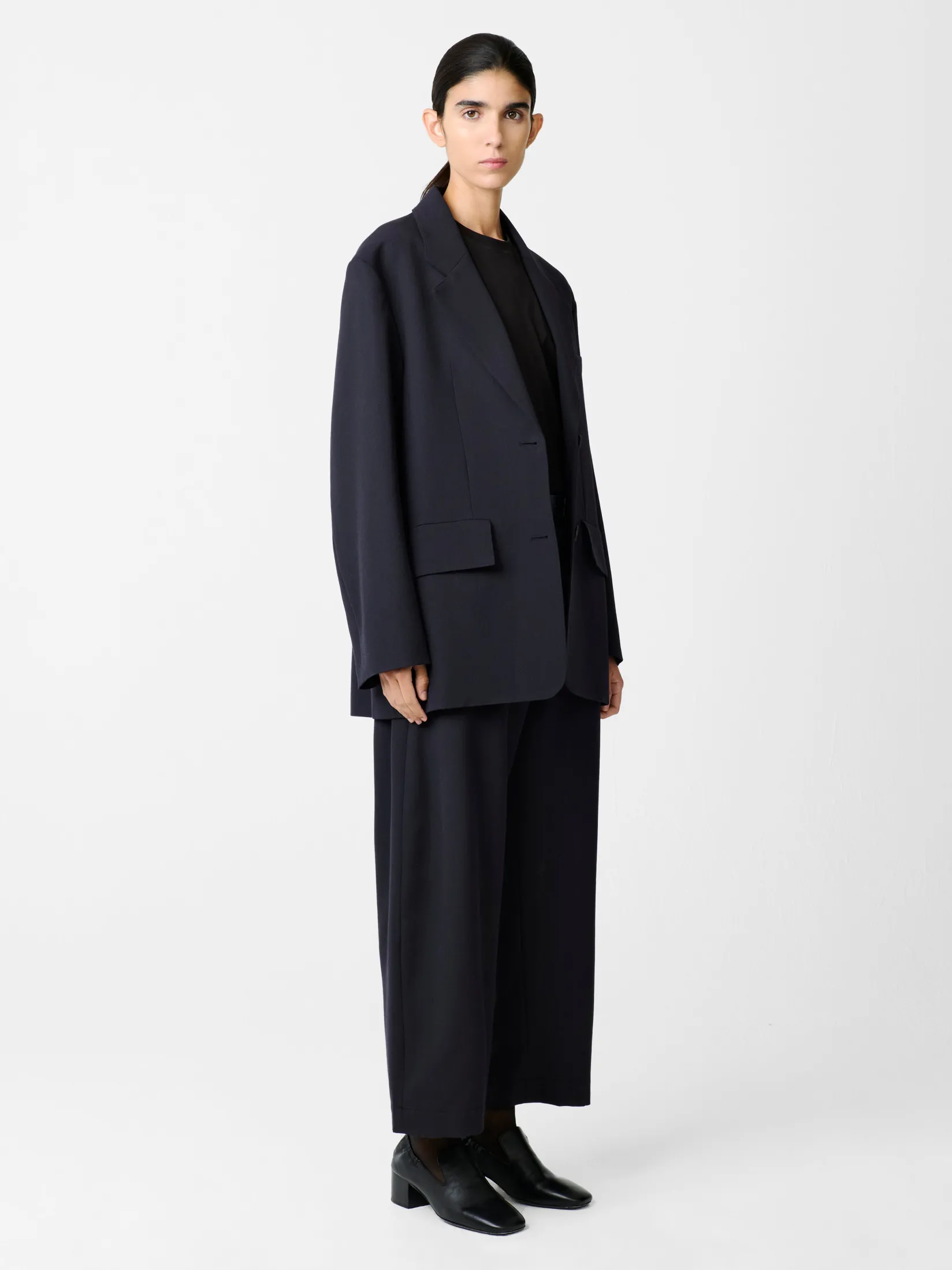 Hot Studio Nicholson Chalco Wool Pant Darkest Navy
