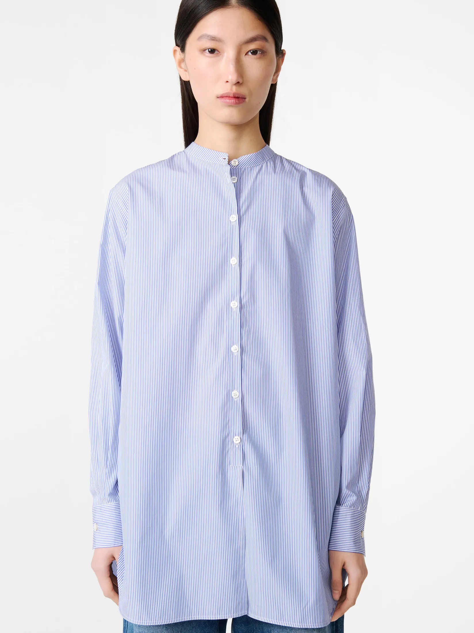 Clearance Studio Nicholson Cici Banker Stripe Shirt Blue / White