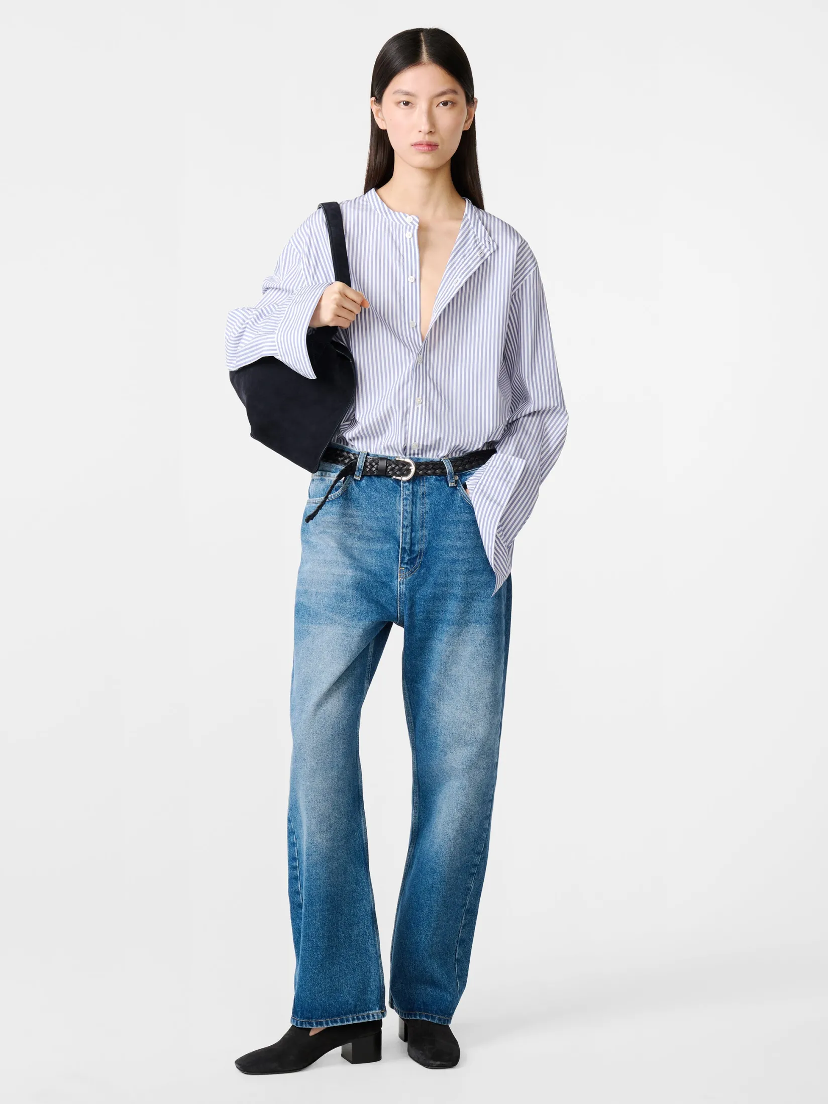 Fashion Studio Nicholson Cici Bold Stripe Shirt Blue / White