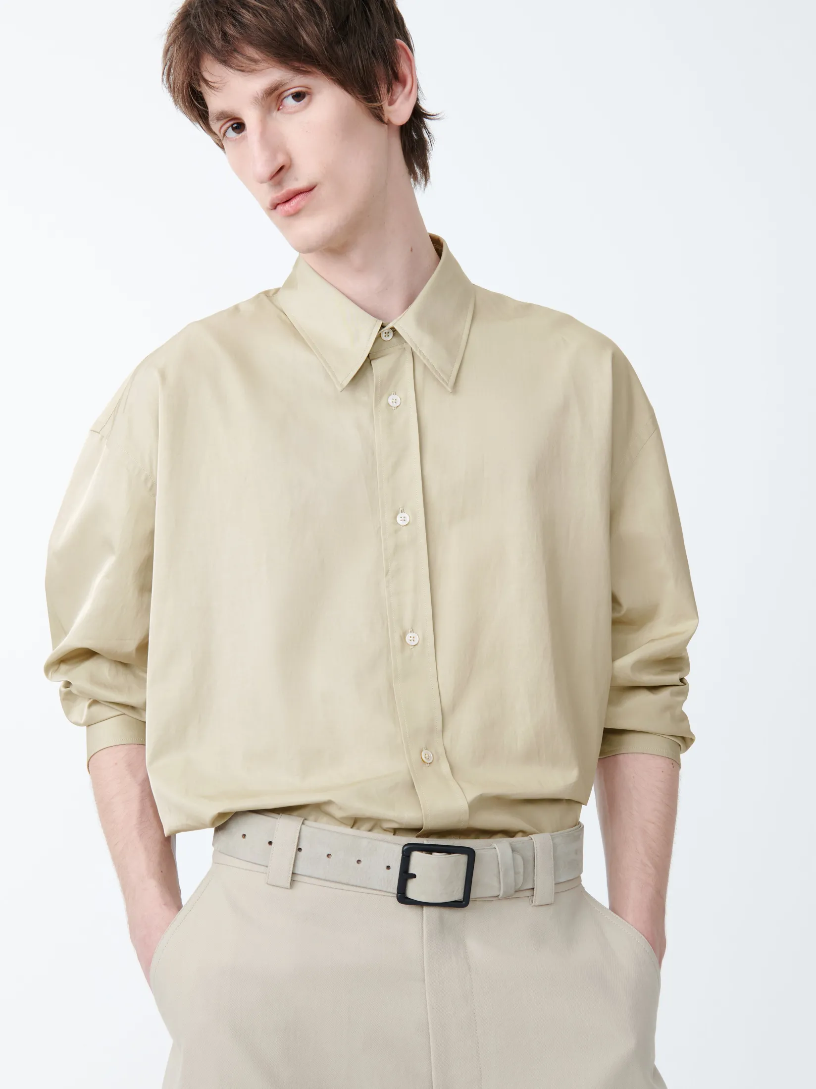 Outlet Studio Nicholson Cloud Shirt Dark Stone