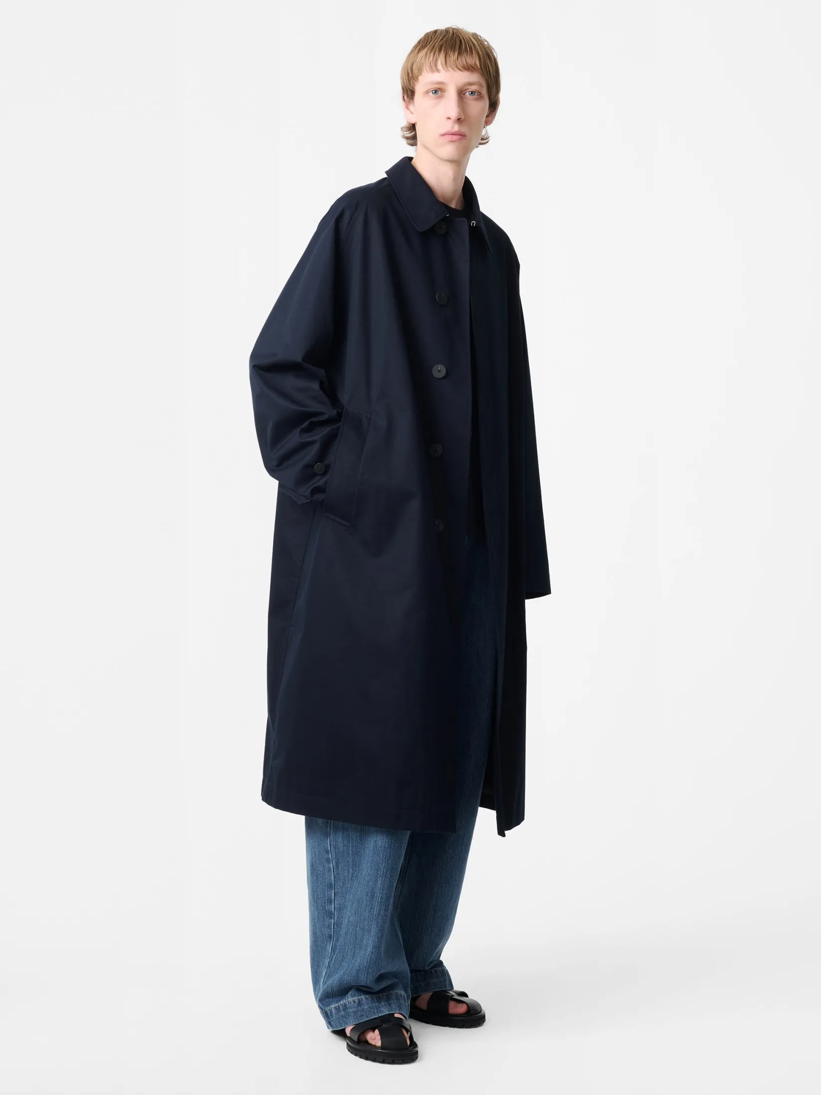 New Studio Nicholson Crowe Coat Darkest Navy