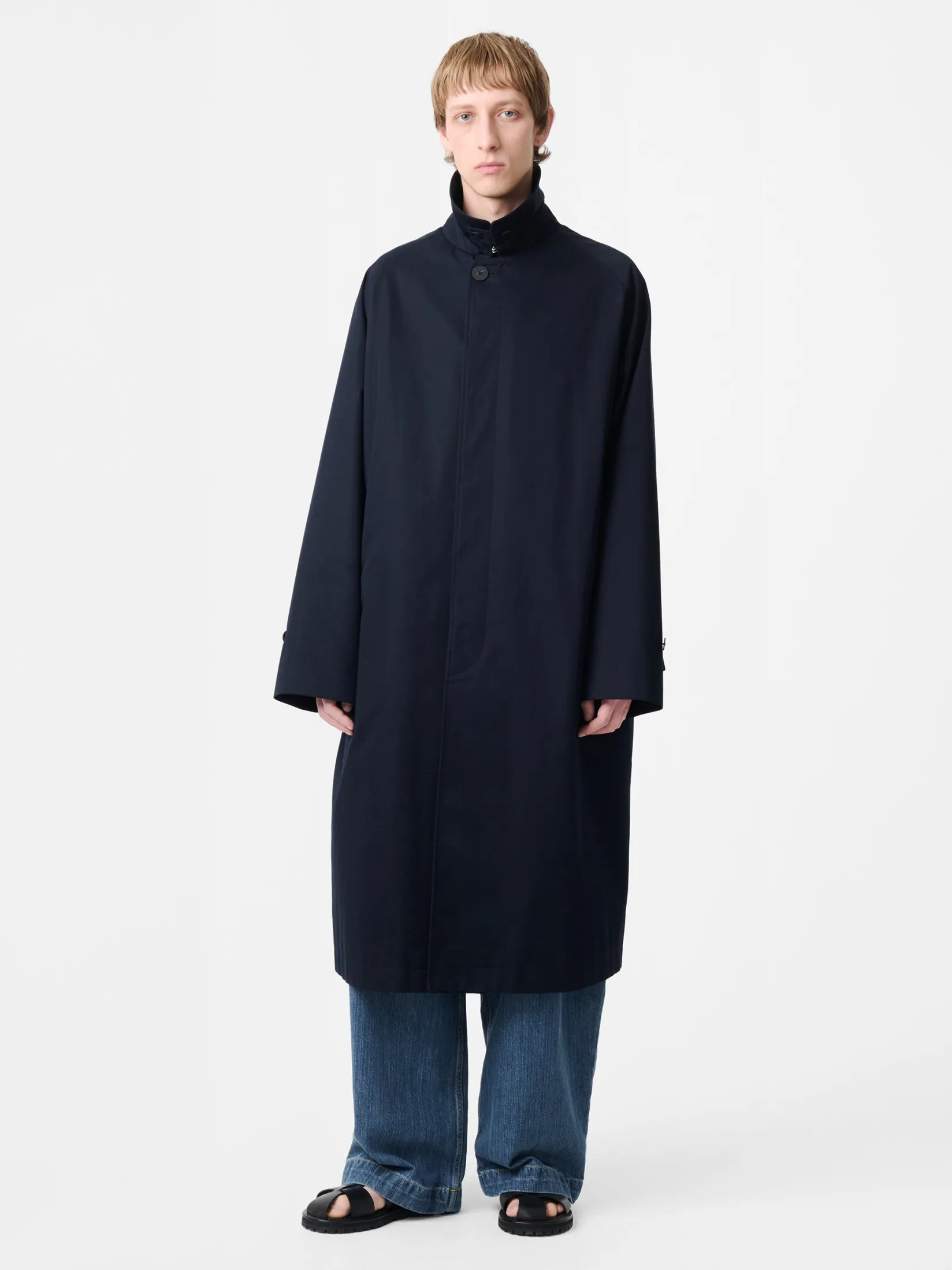 New Studio Nicholson Crowe Coat Darkest Navy