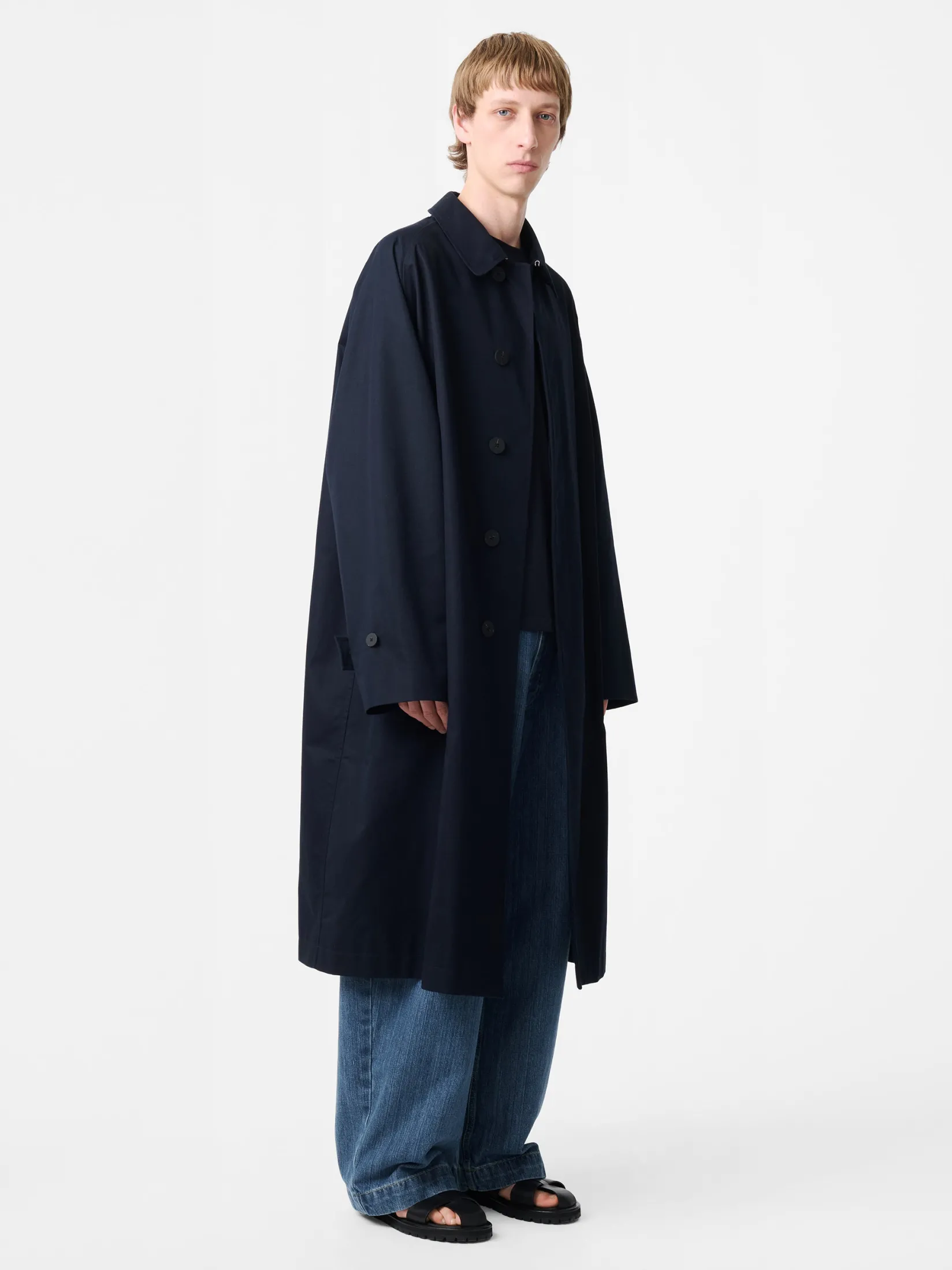New Studio Nicholson Crowe Coat Darkest Navy