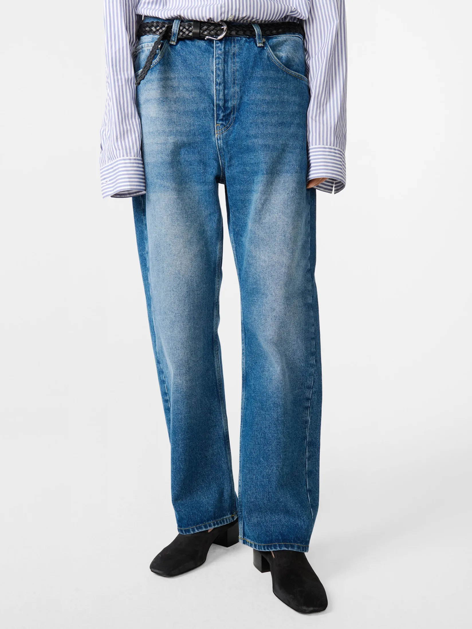 New Studio Nicholson Denjo Denim Pant Worn Wash Indigo