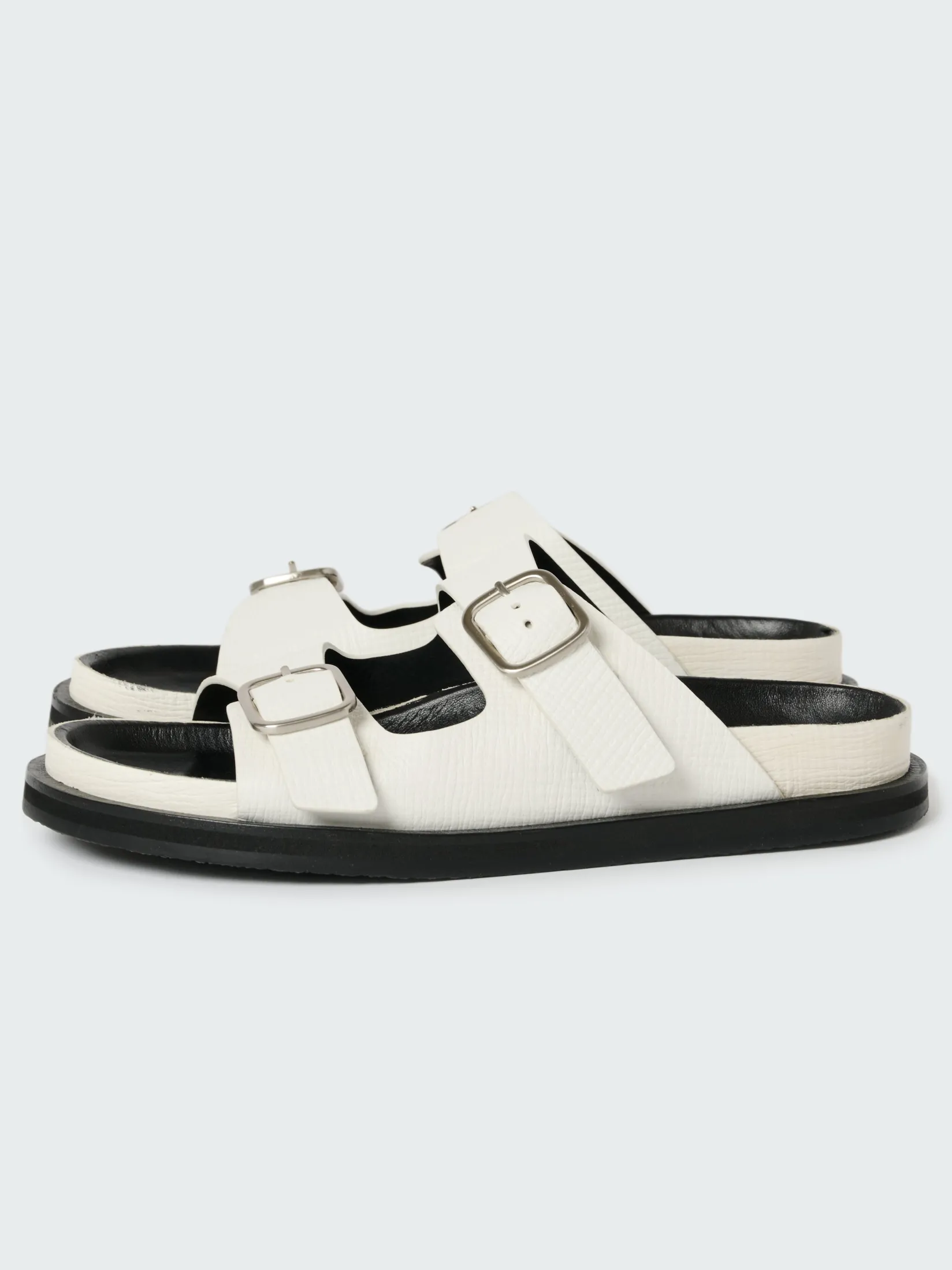 Fashion Studio Nicholson Denver Leather Sandal Parchment