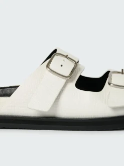 Fashion Studio Nicholson Denver Leather Sandal Parchment