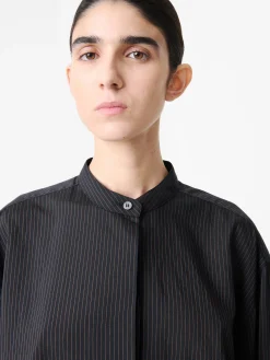 Online Studio Nicholson Faber Stripe Shirt Darkest Navy / Almond