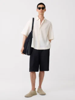 Hot Studio Nicholson Fowld Linen Short Darkest Navy