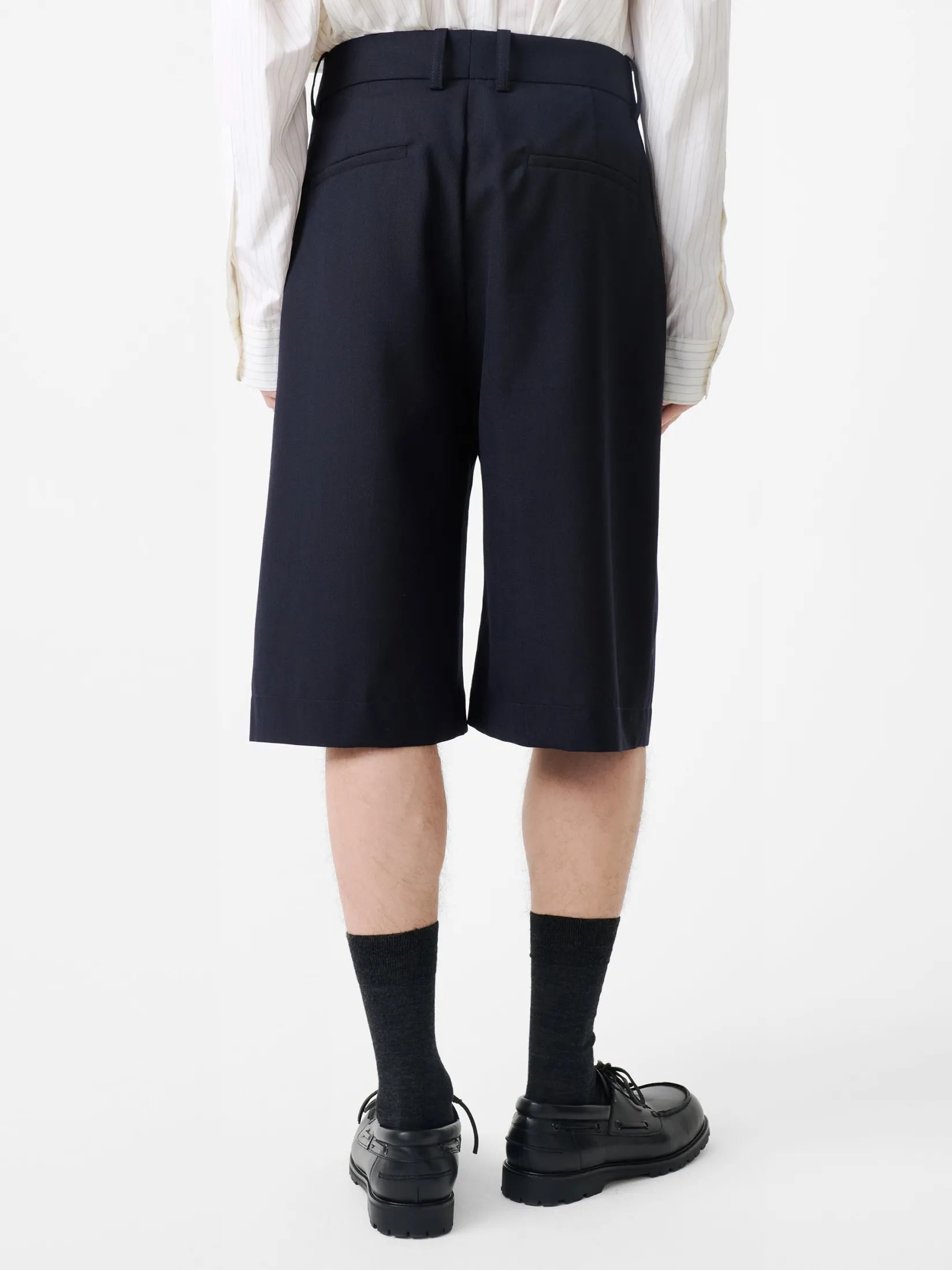 New Studio Nicholson Fowld Short Darkest Navy