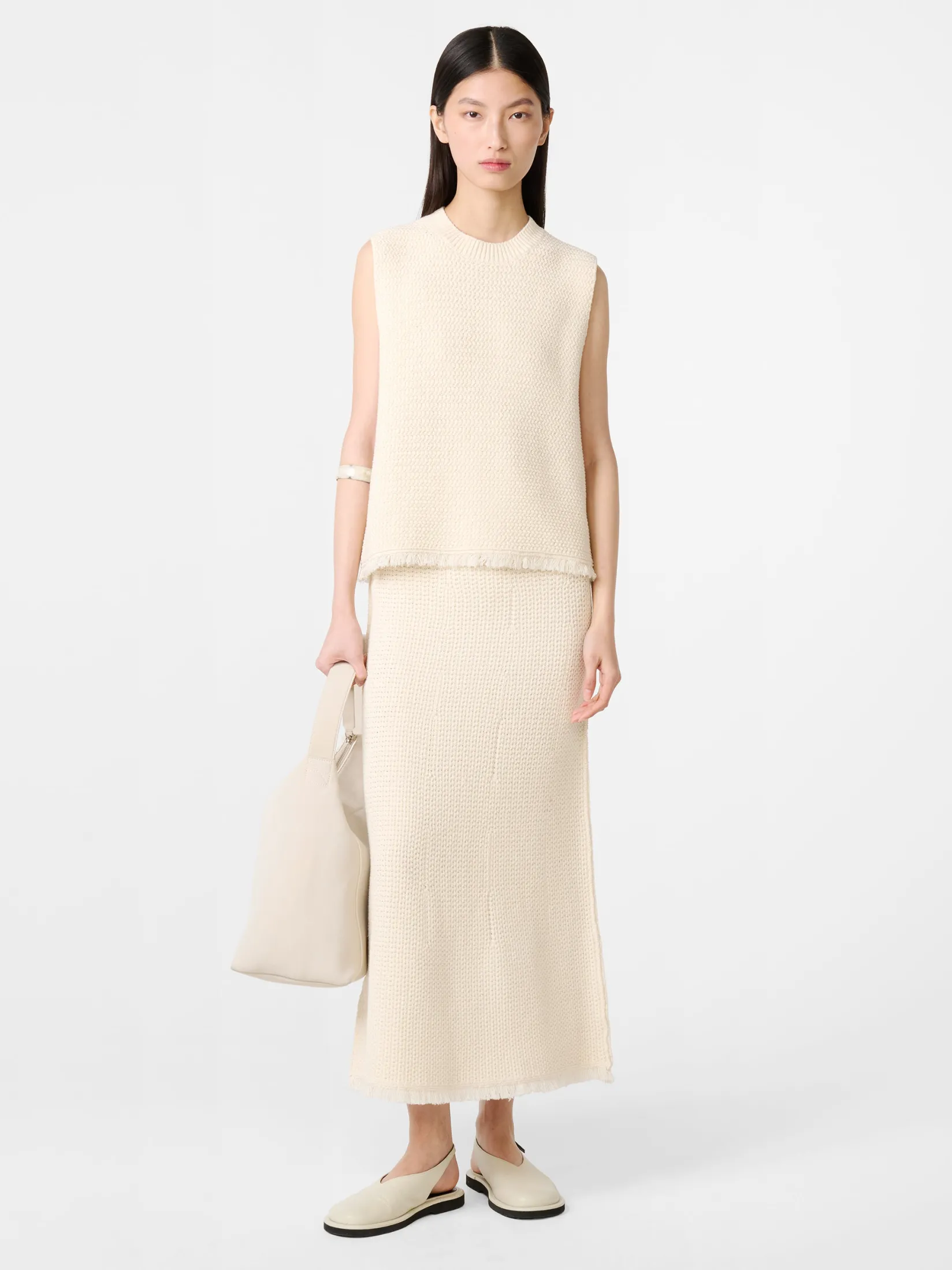 Outlet Studio Nicholson Fray Knit Cream