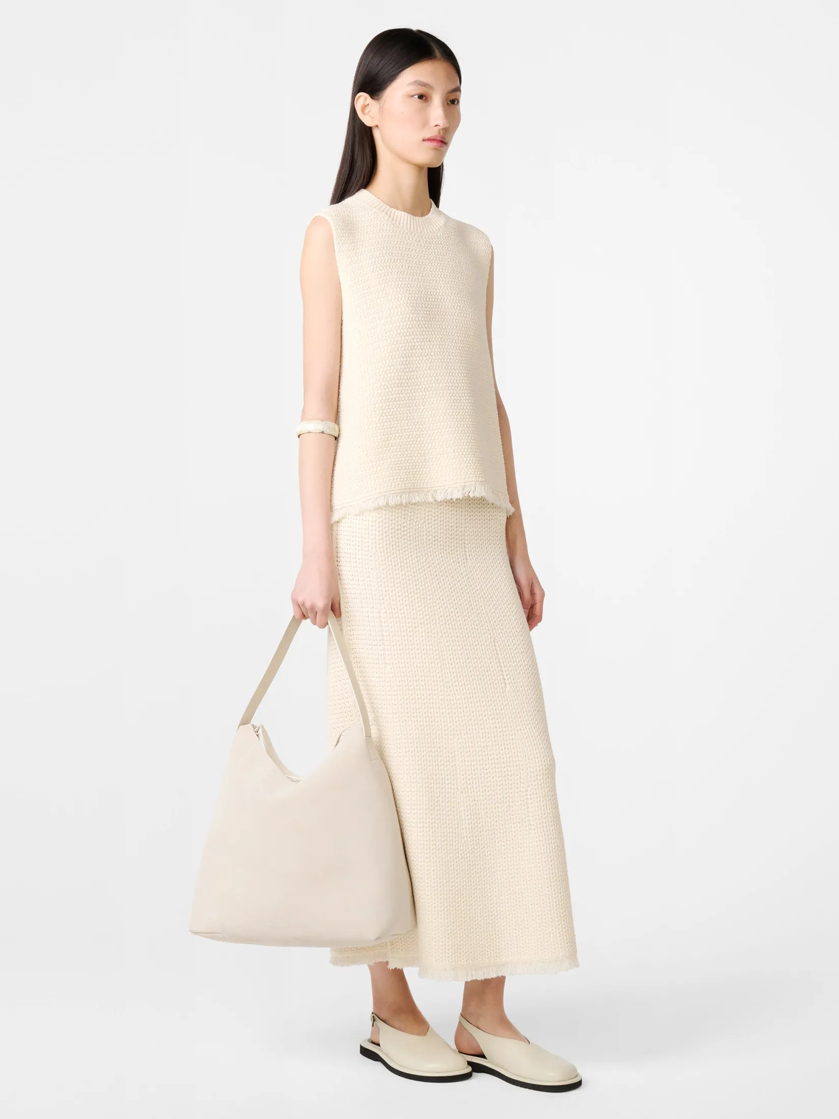 Outlet Studio Nicholson Fray Knit Cream