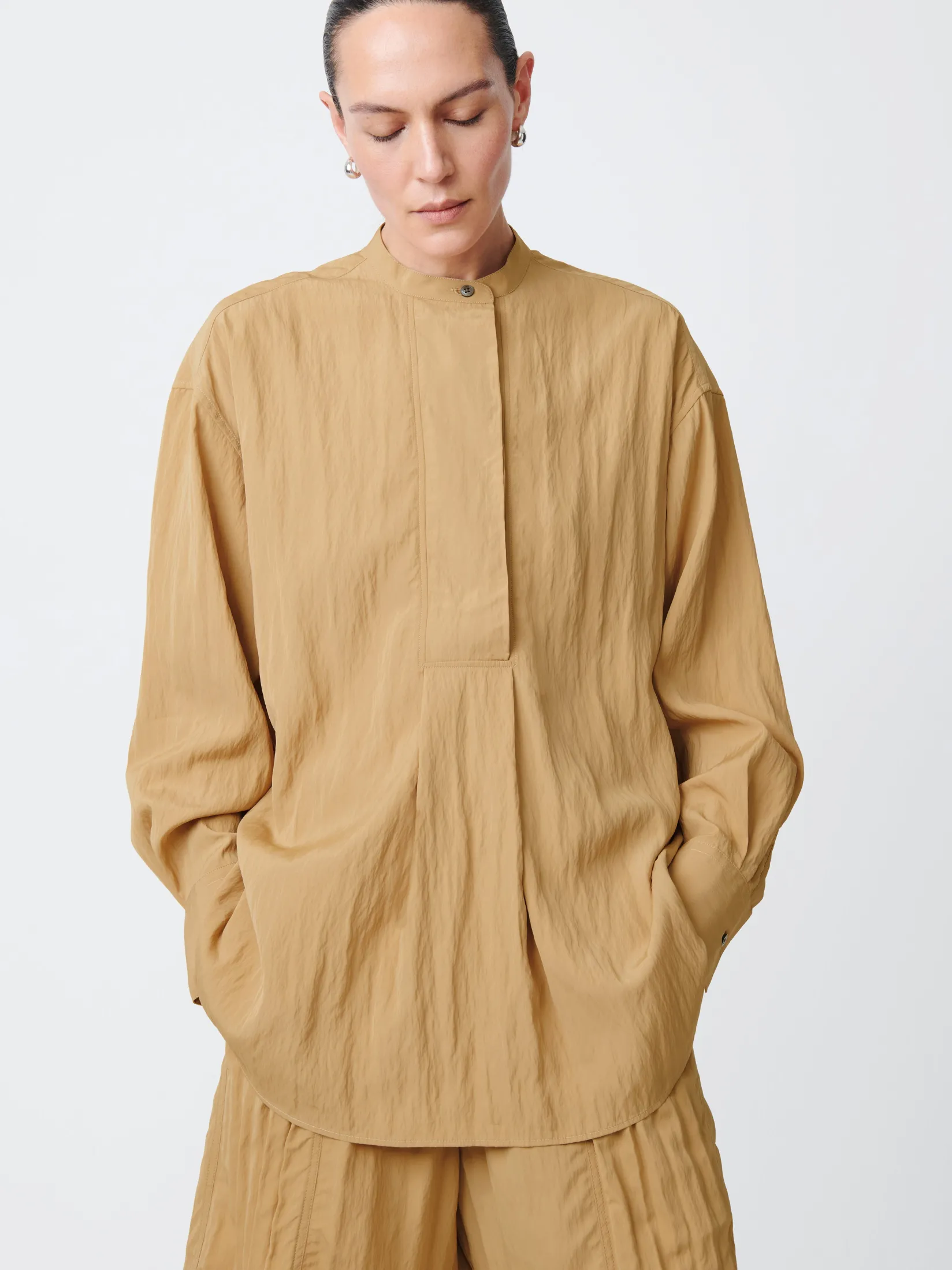Discount Studio Nicholson Frink Viscose Shirt Sand