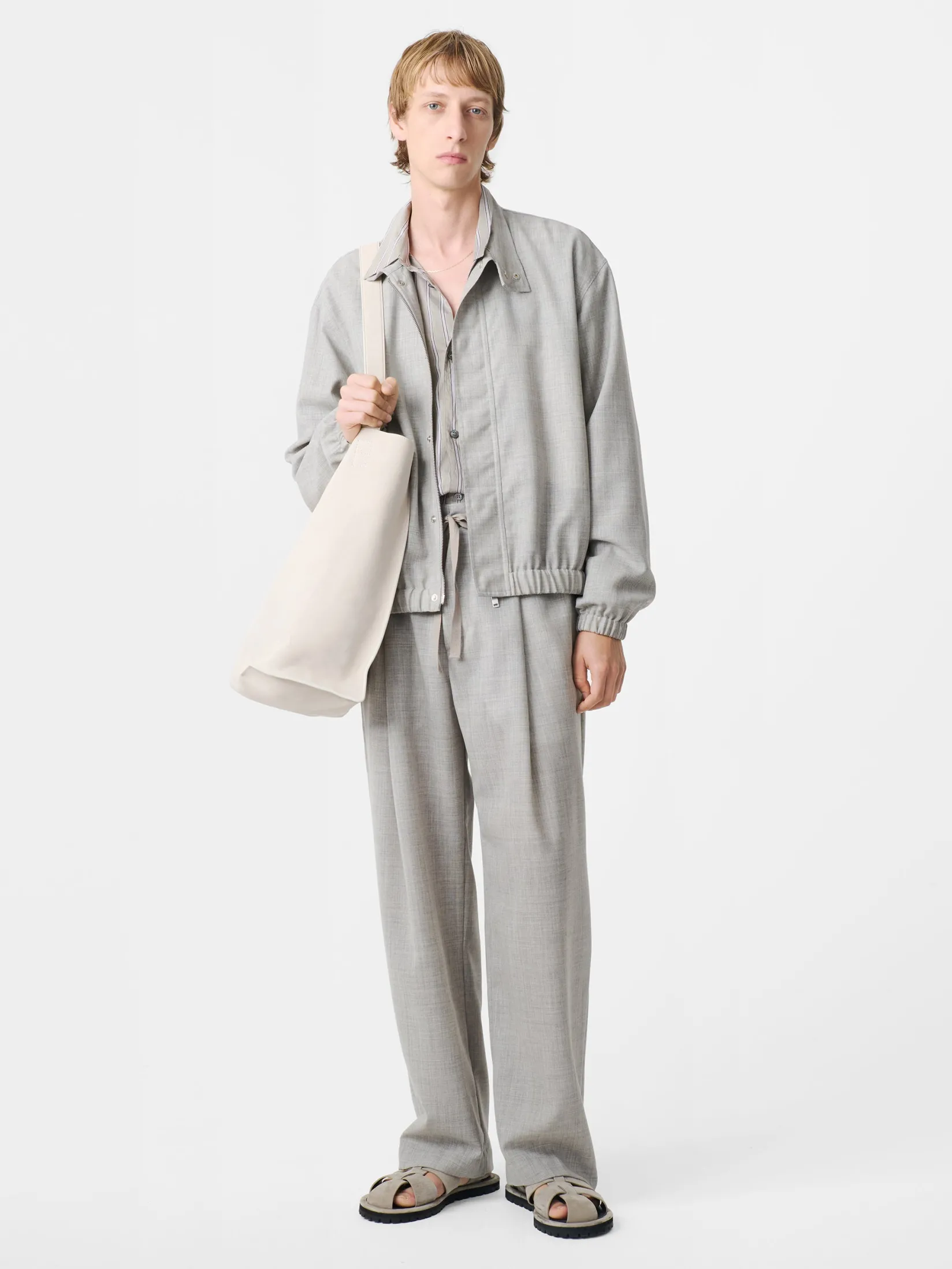 Clearance Studio Nicholson Harle Tropical Wool Jacket Ice Melange