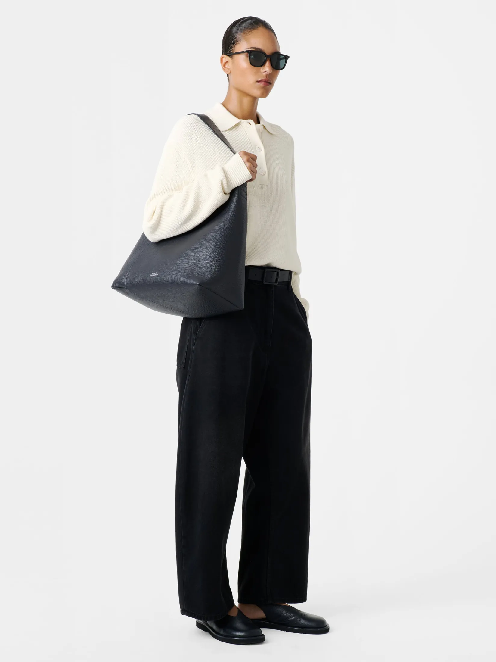 Best Studio Nicholson Hobo Type 1 Leather Bag Darkest Navy