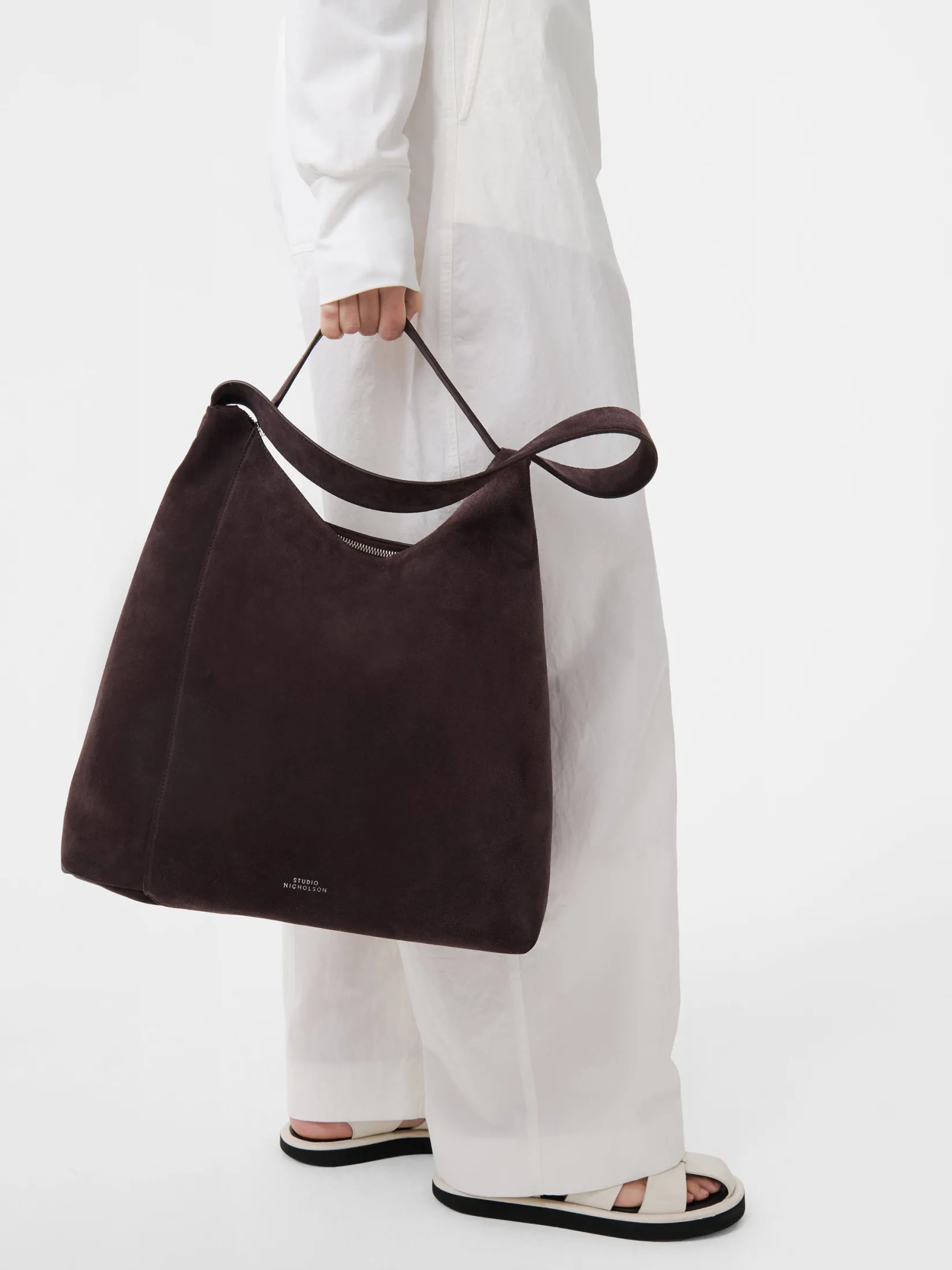 Discount Studio Nicholson Hobo Type 1 Suede Bag Conker