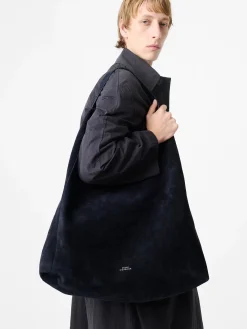 Outlet Studio Nicholson Hobo Type 2 Suede Bag Darkest Navy