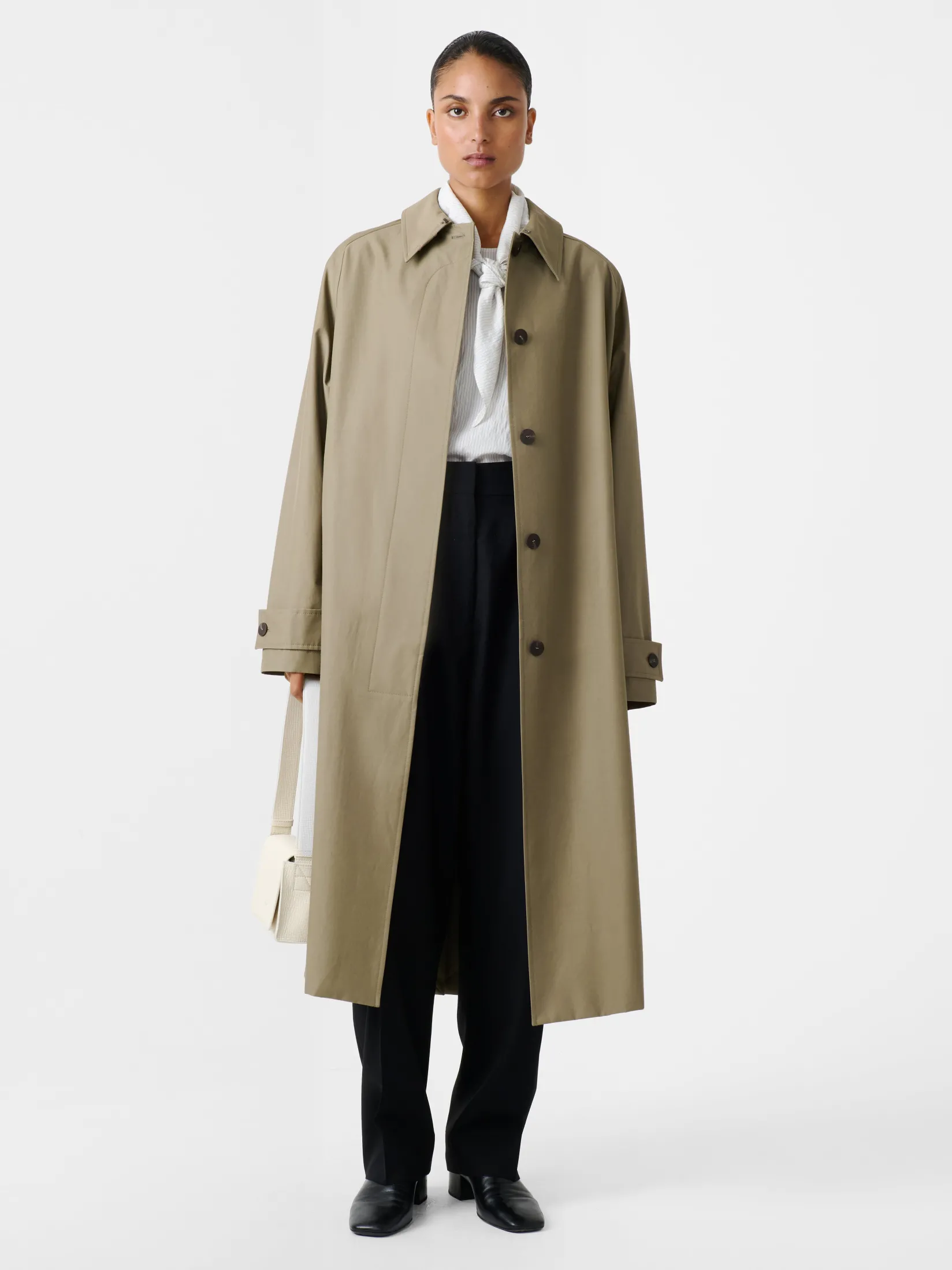 Clearance Studio Nicholson Holin Coated Cotton Coat Dark Dusk