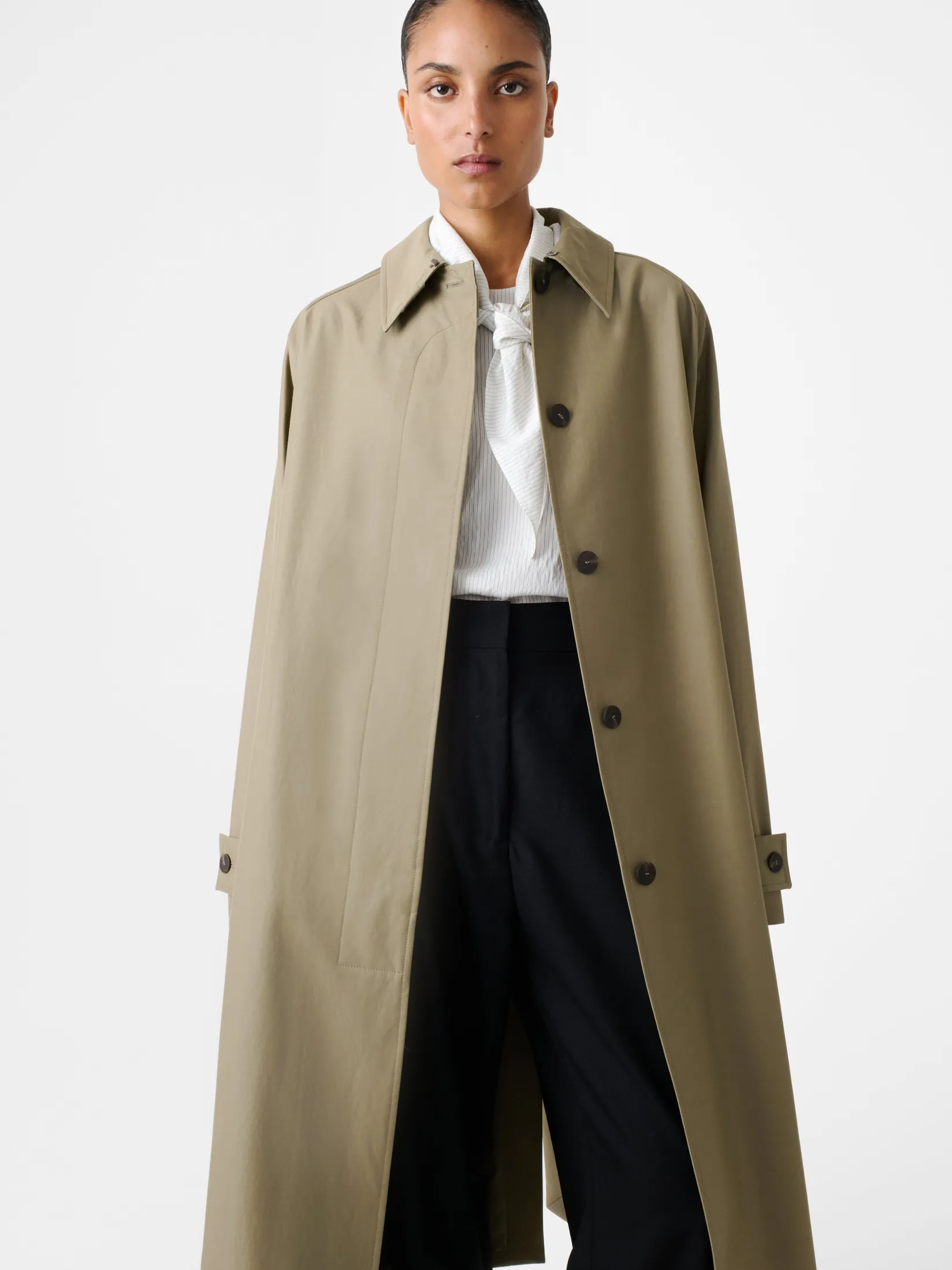 Clearance Studio Nicholson Holin Coated Cotton Coat Dark Dusk