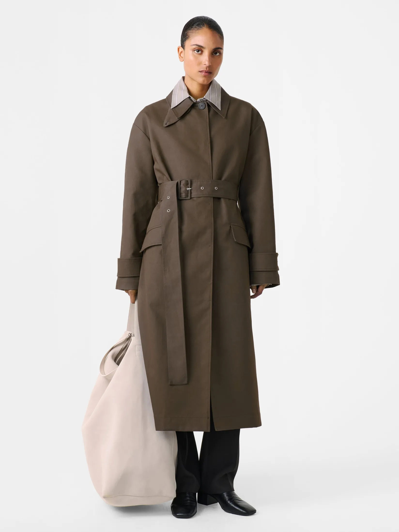 Sale Studio Nicholson Innis Coat Moss / Black