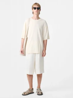 Discount Studio Nicholson Joshua Linen Short Parchment