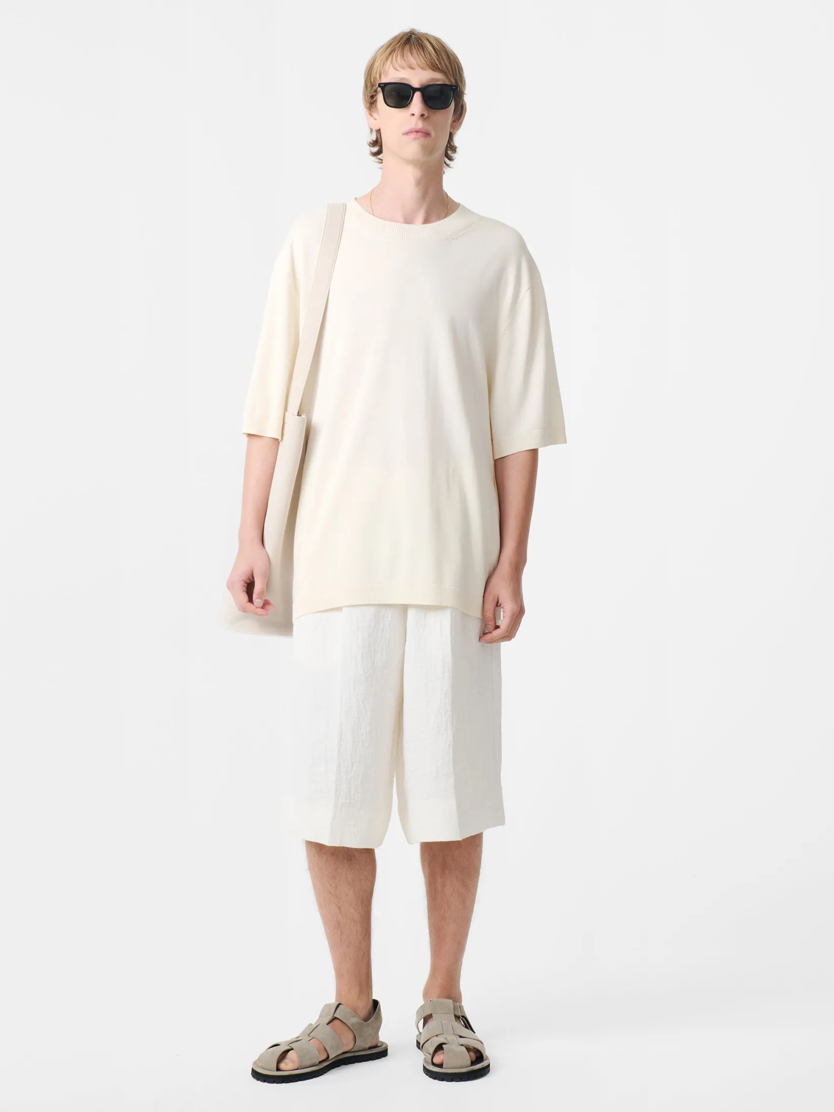 Discount Studio Nicholson Joshua Linen Short Parchment